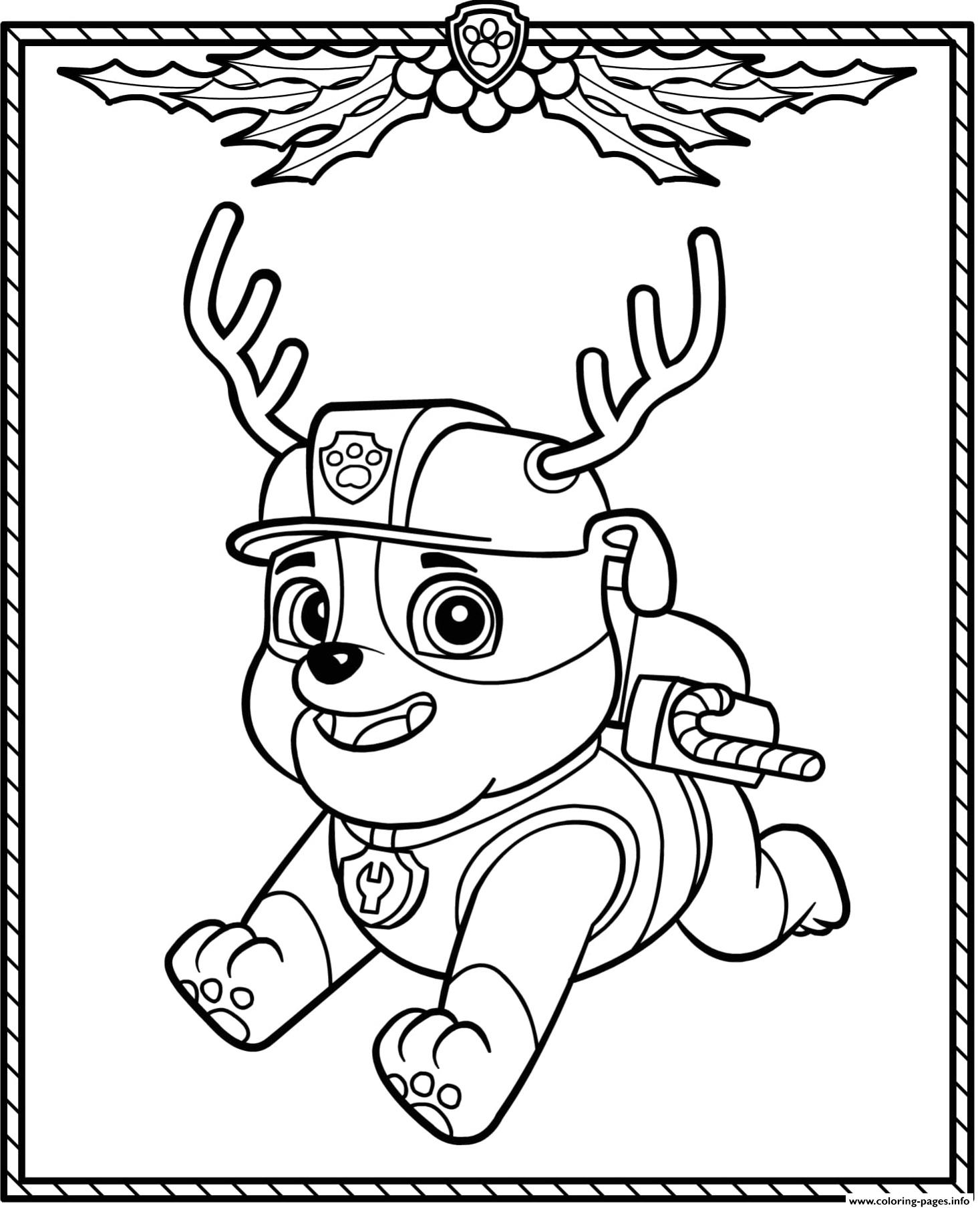 Paw Patrol Christmas Coloring Pages