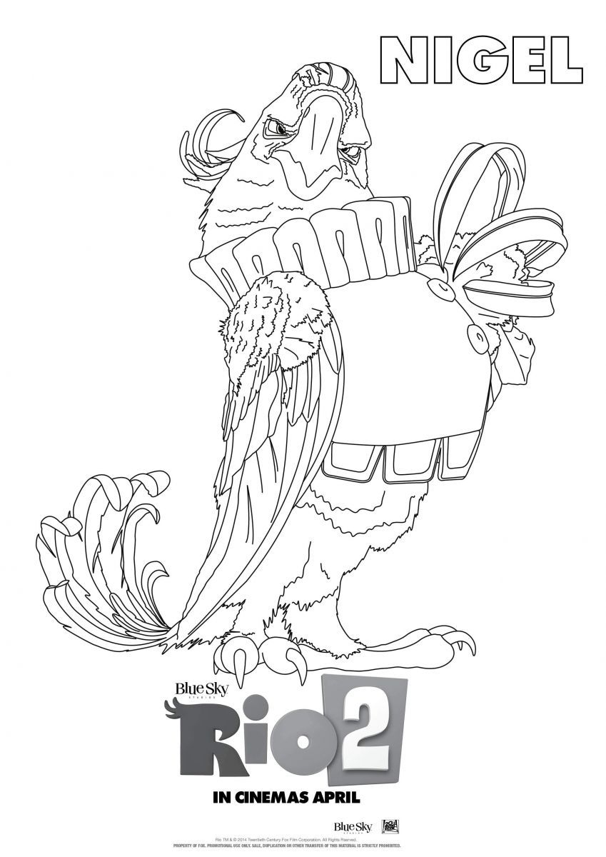 Nigel Coloring Sheet Check Out Rio 2 In Theaters 4 11 14 Coloring Pages Frog Coloring