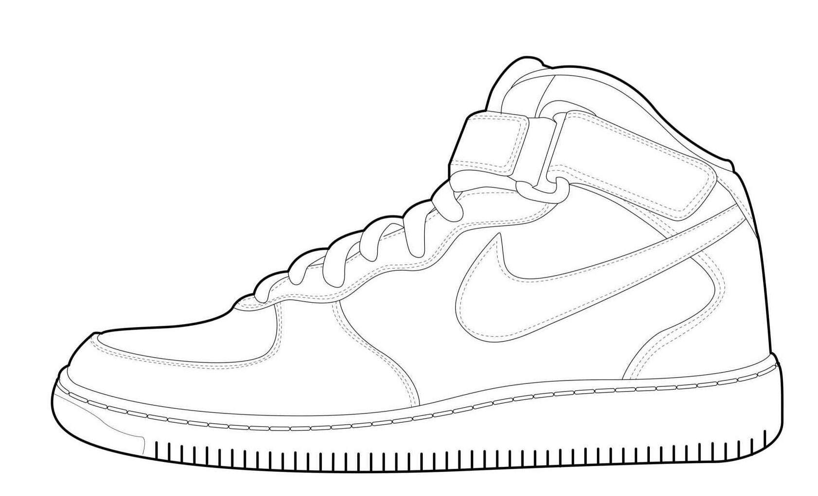 Nike Air Force 1 Coloring Pages Coloring Home