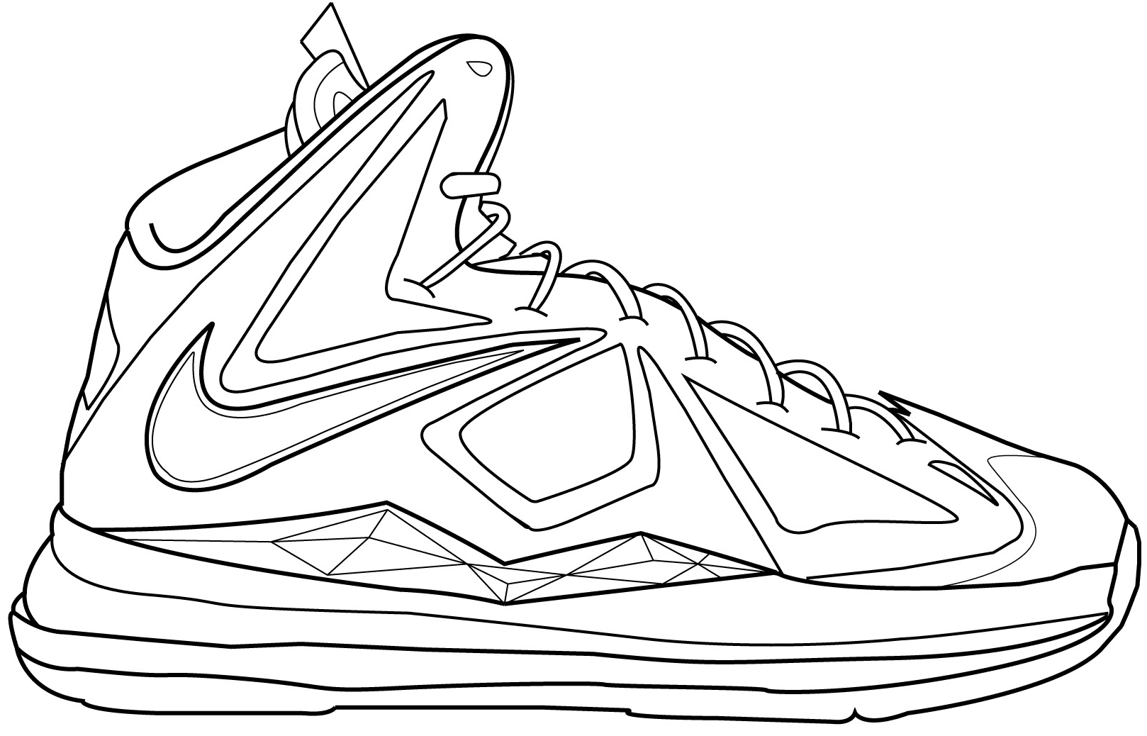 Nike Shoe Coloring Page Free Printable Templates