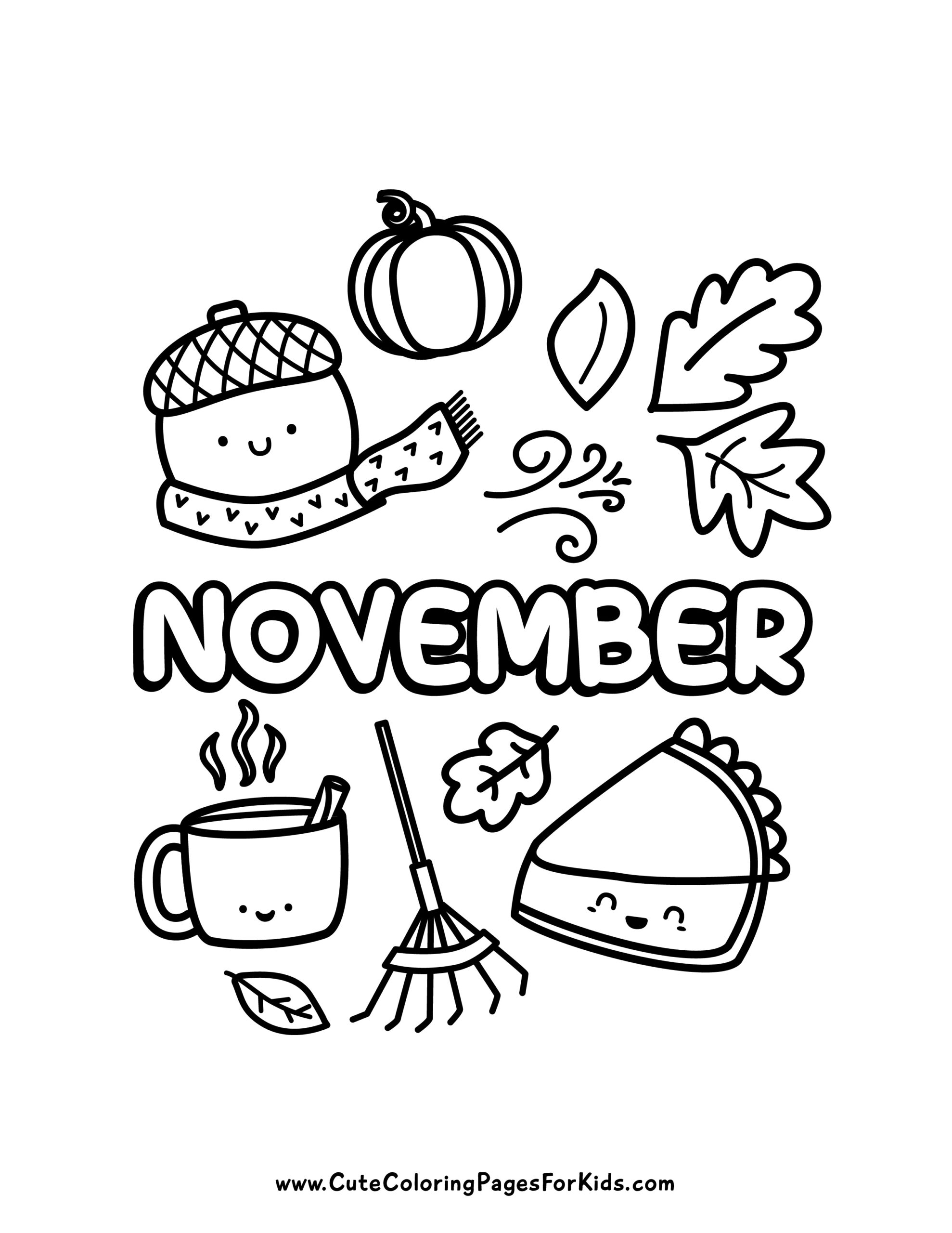 November Coloring Pages For Toddlers
