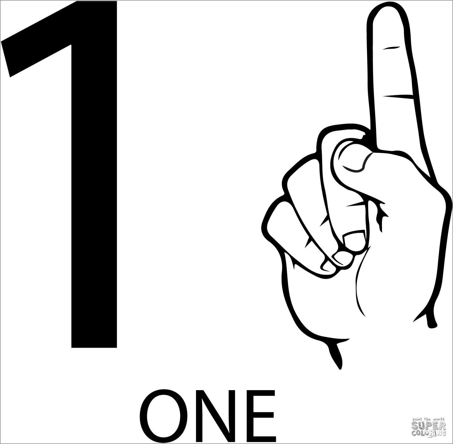 Number 1 Coloring Pages ColoringBay