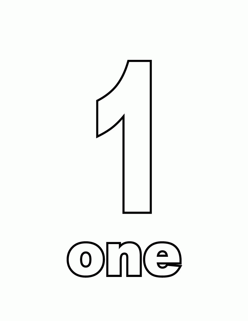 Number One Coloring Pages Coloring Home