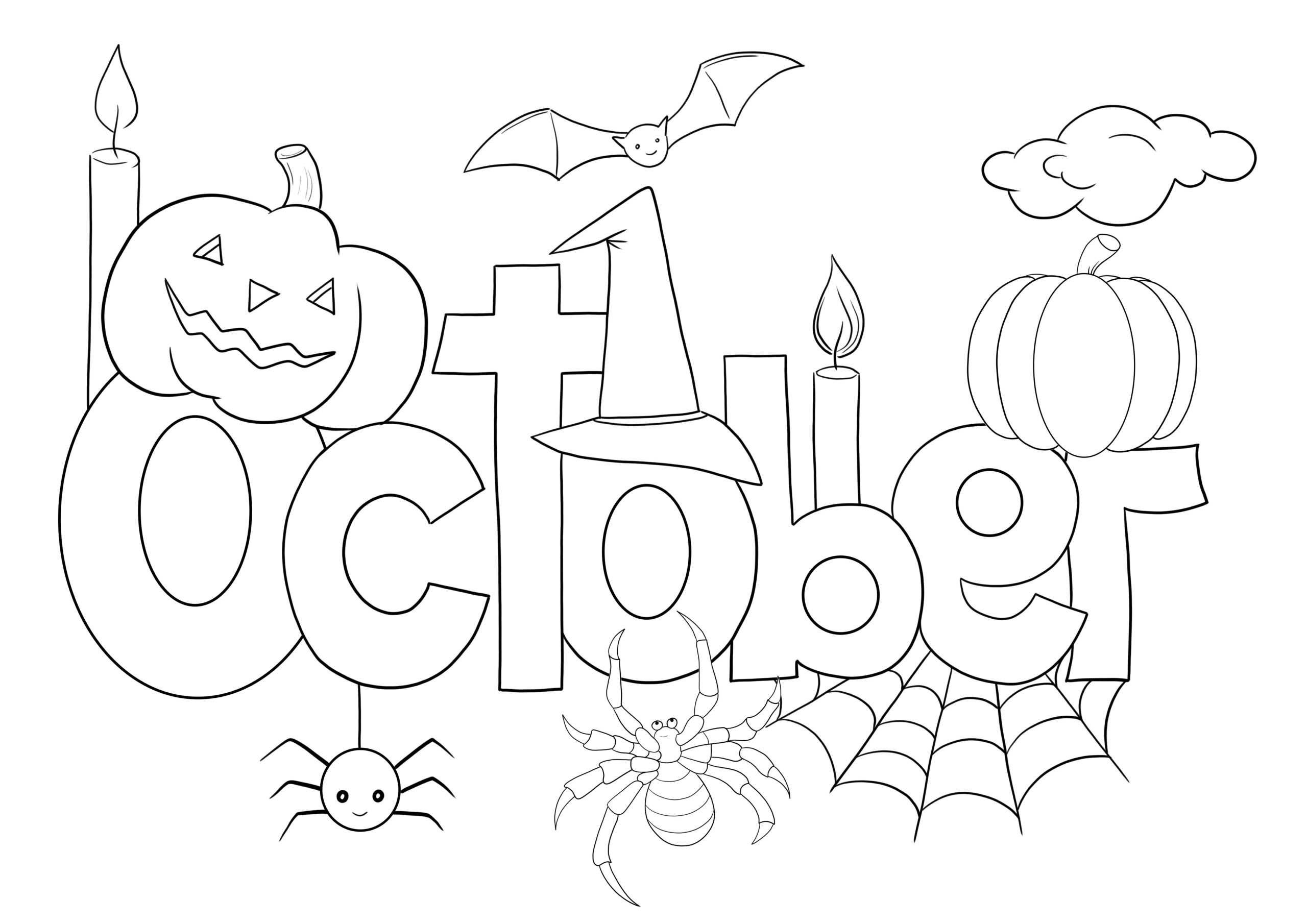 October Coloring Picture Free To Download And Color