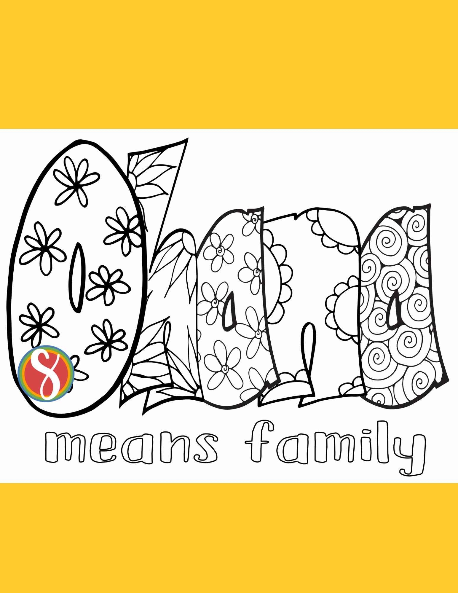 Ohana Means Family Coloring Pages Stevie Doodles