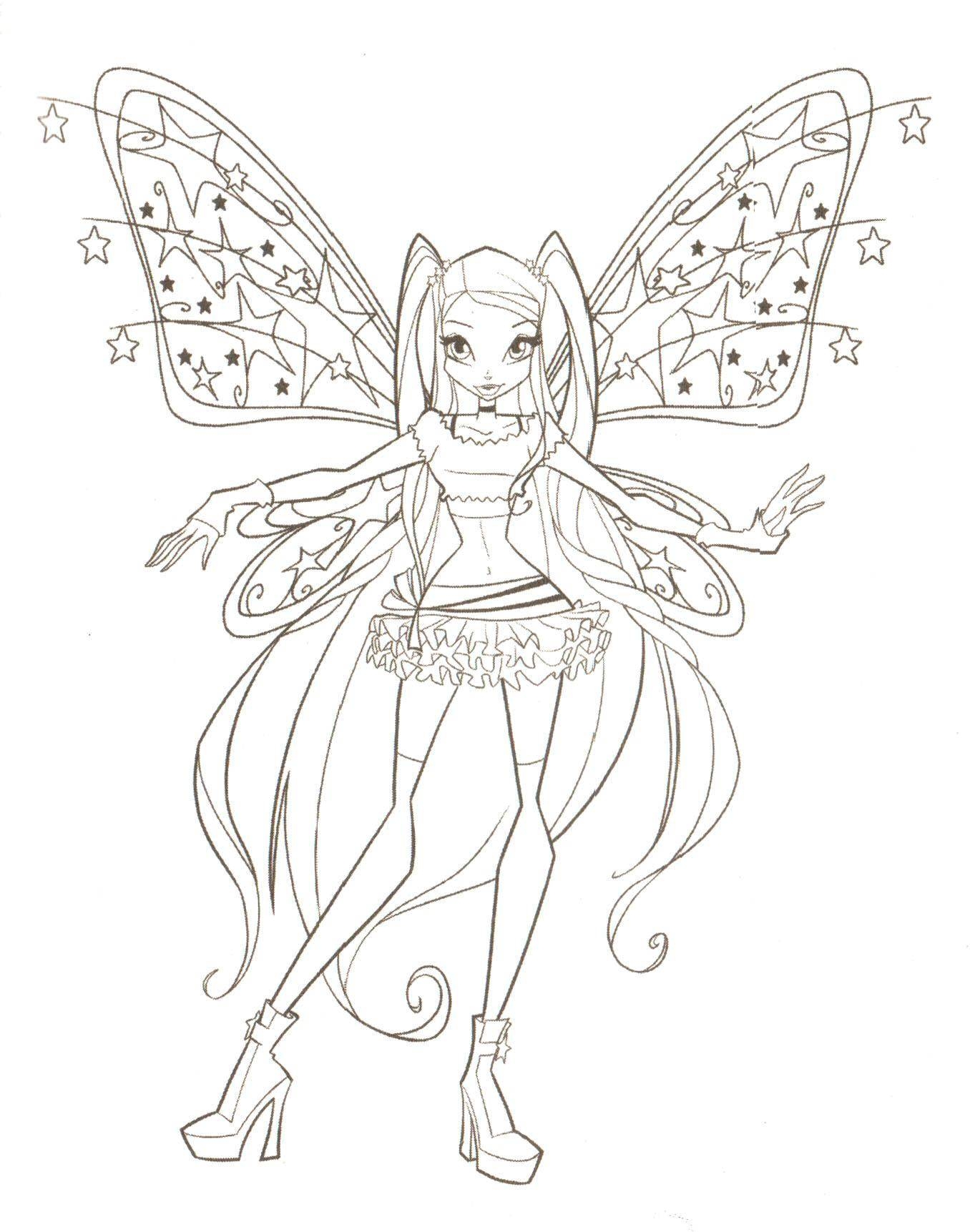 Online Coloring Pages Coloring Page Fairy Stella Winx Club Download Print Coloring Page