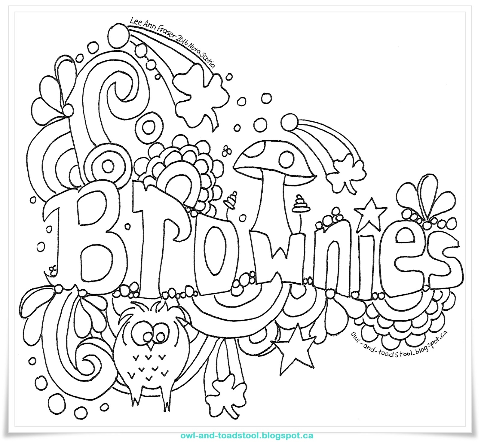 Owl Toadstool Doodle Brownies