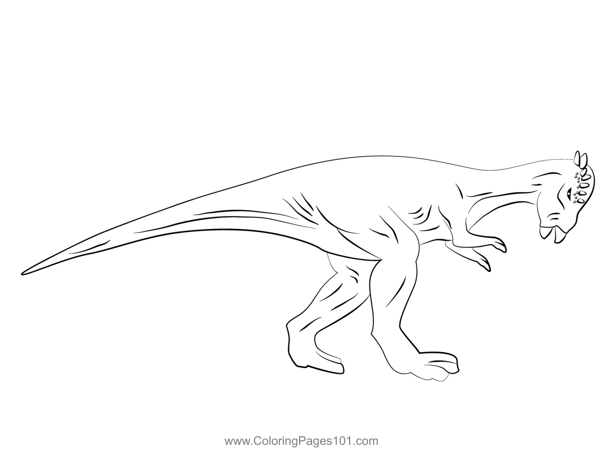 Pachycephalosaurus Walking Coloring Page For Kids Free Dinosaurs Printable Coloring Pages