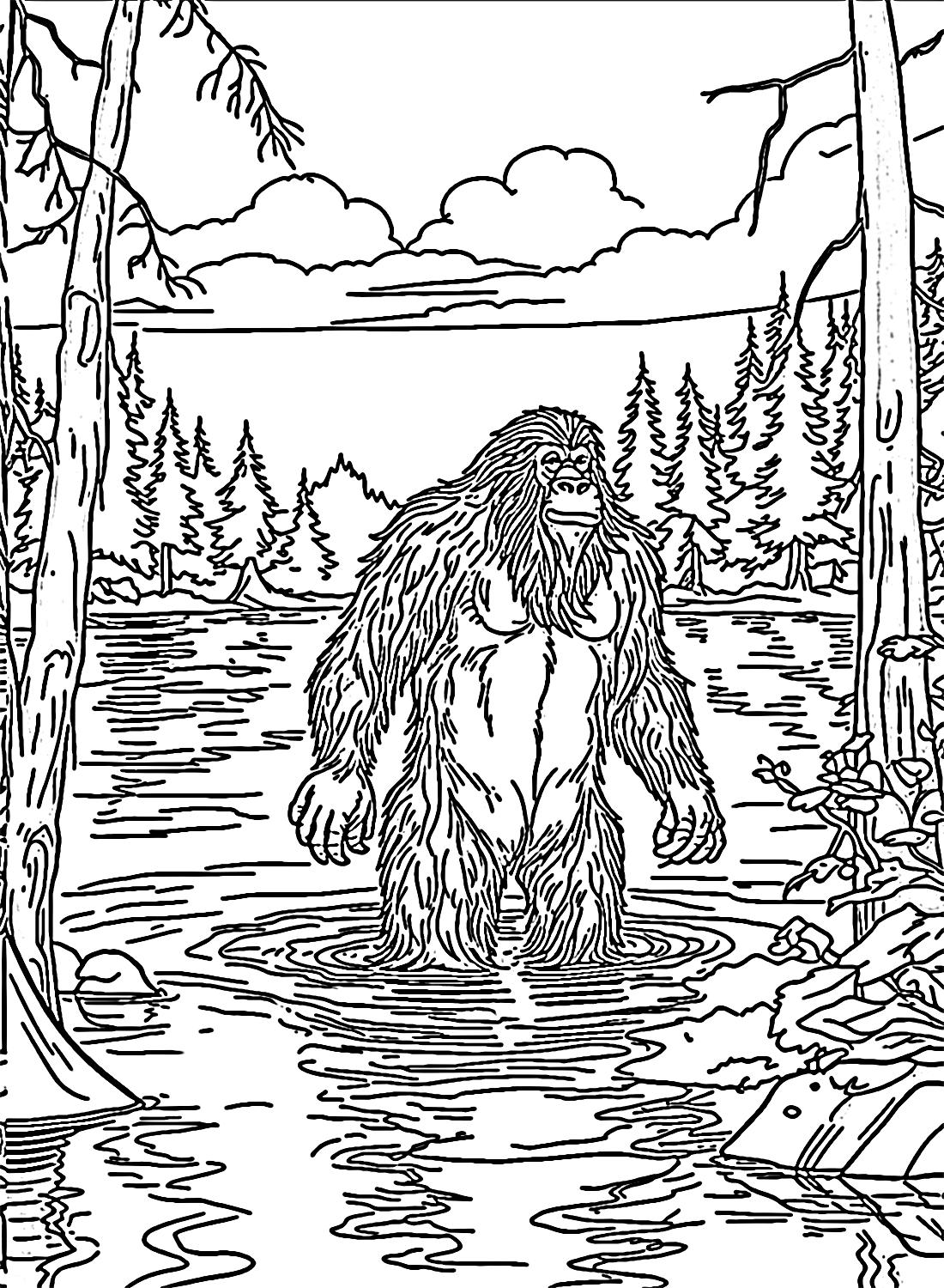 Pagina Da Colorare Di Sasquatch Disegni Da Colorare Di Bigfoot Pagine Da Colorare Per
