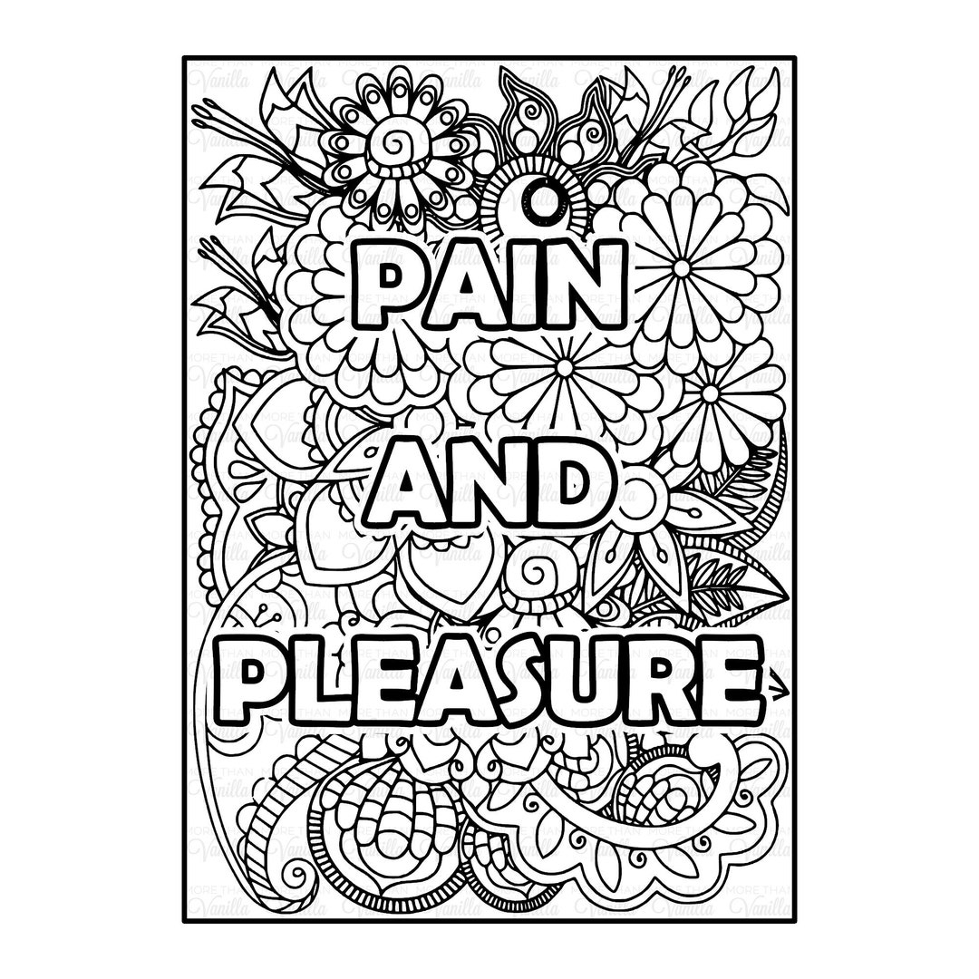 Pain And Pleasure BDSM Bondage Colouring Art For Adults Adult Colouring Pages Etsy