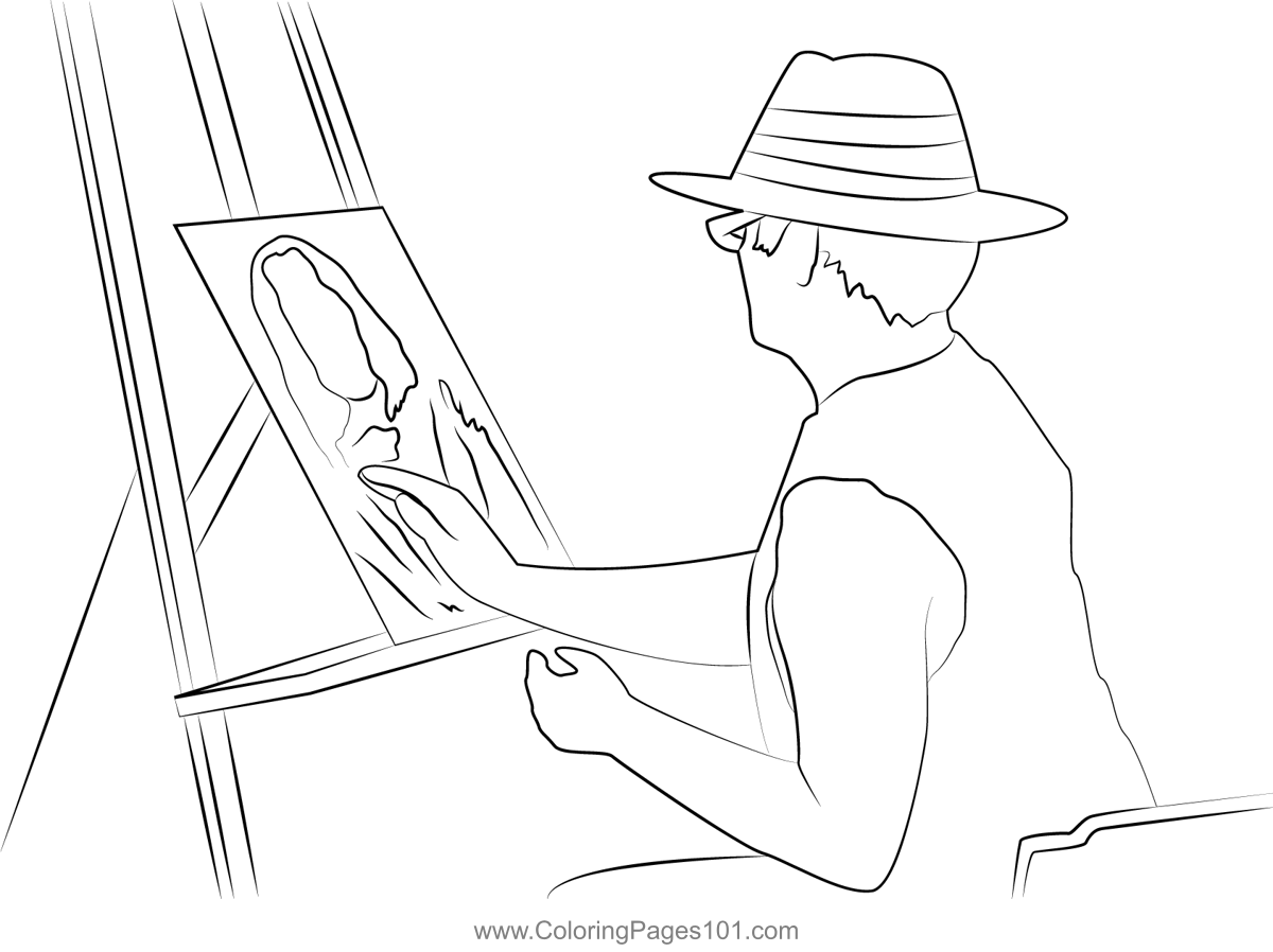 Painter Artist Coloring Page For Kids Free Artists Printable Coloring Pages Online For Kids