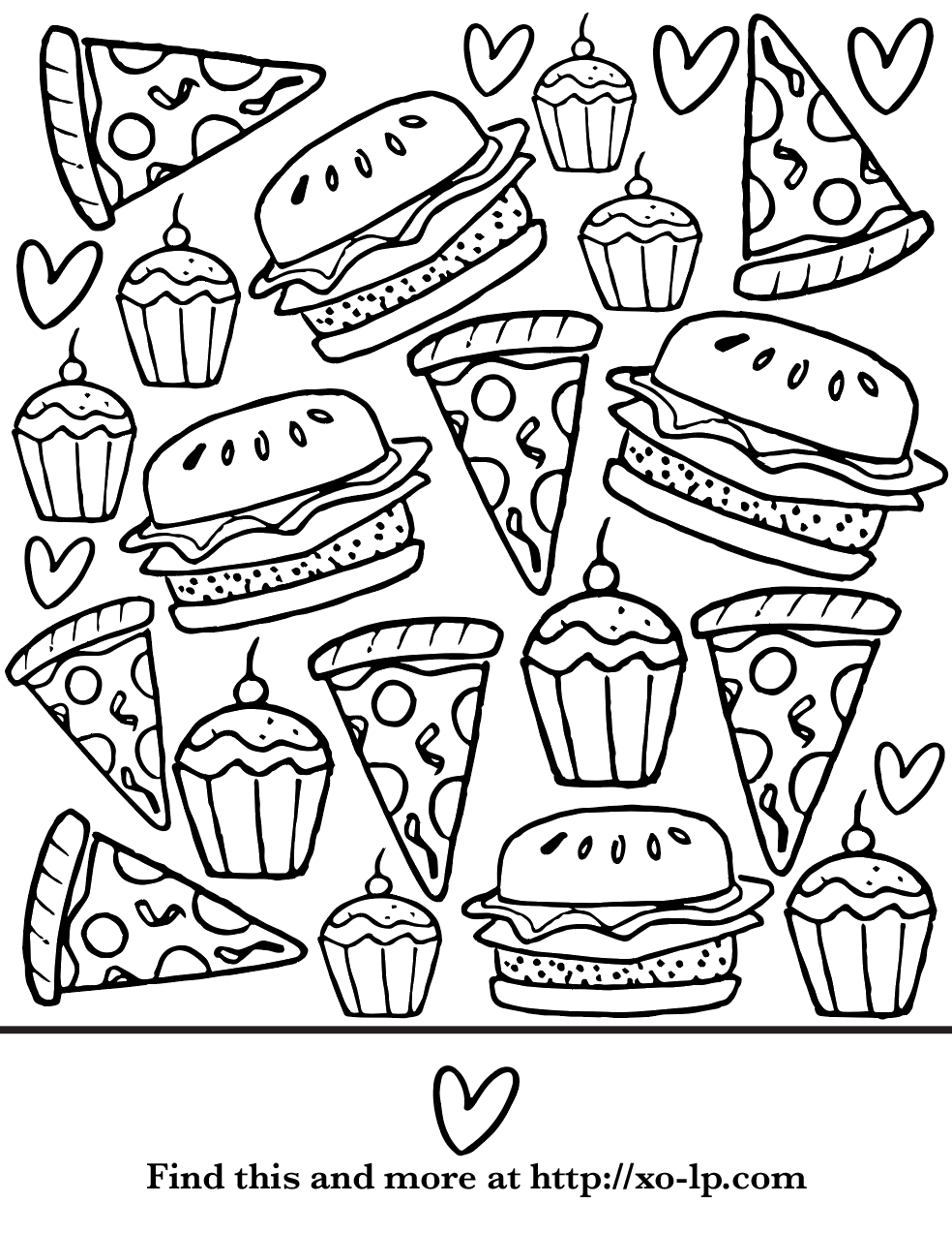 Party Food Coloring Page Food Coloring Pages Cute Coloring Pages Summer Coloring Pages