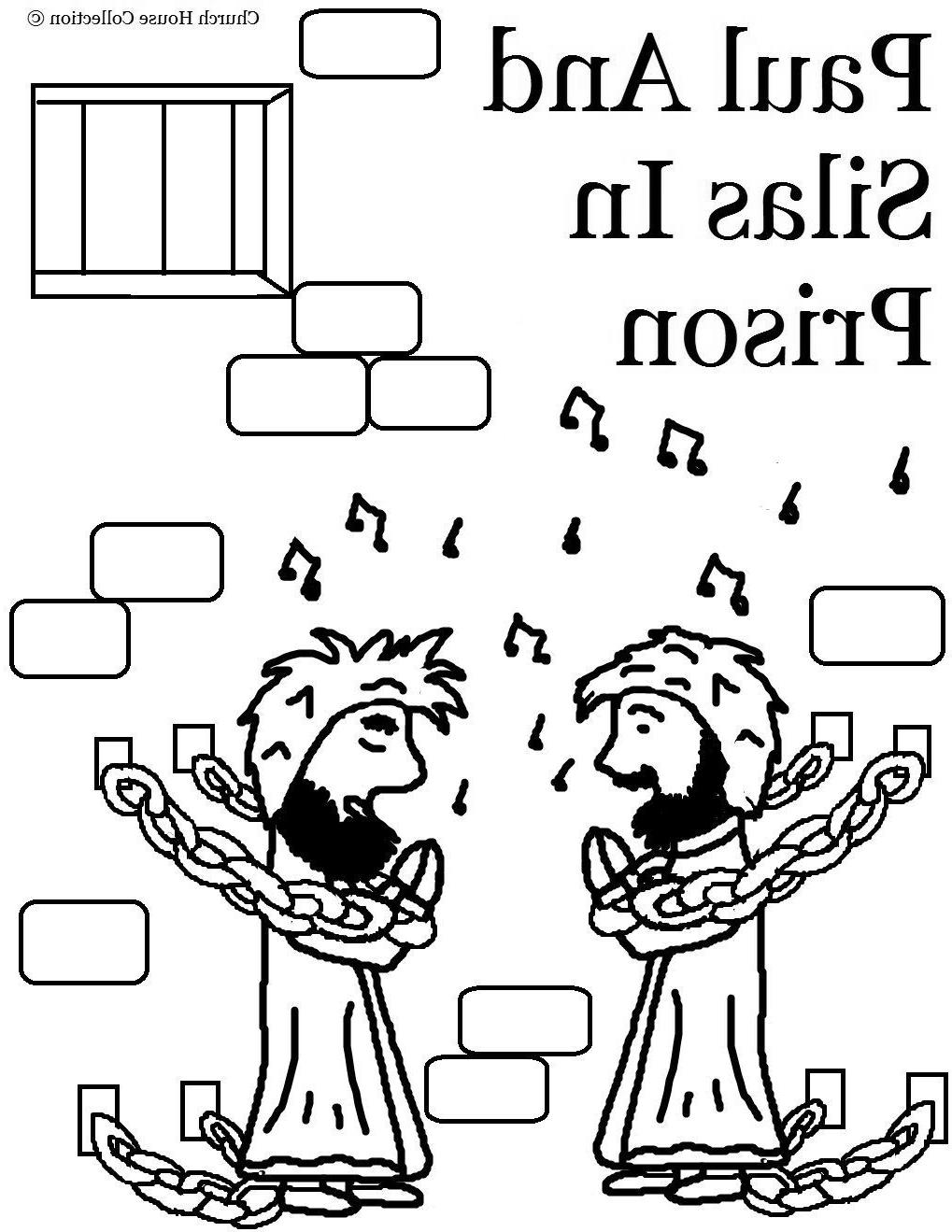 Paul And Silas In Jail Coloring Page