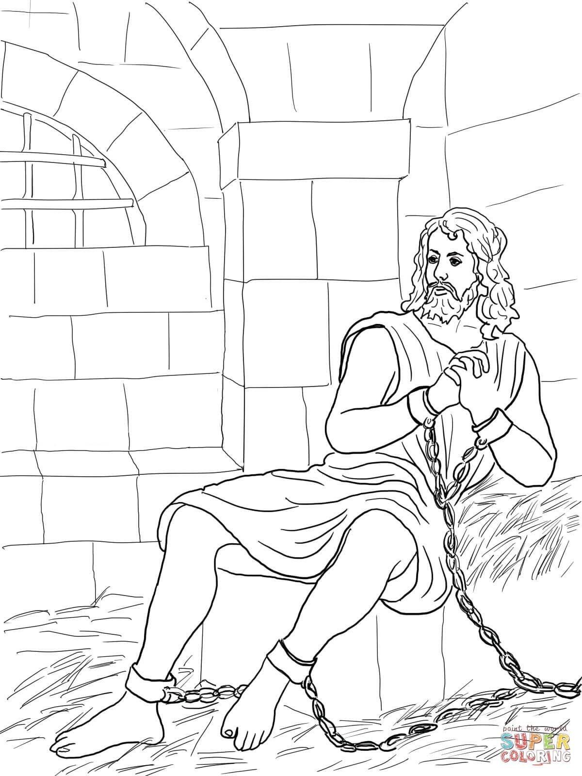 Paul In Prison Coloring Page