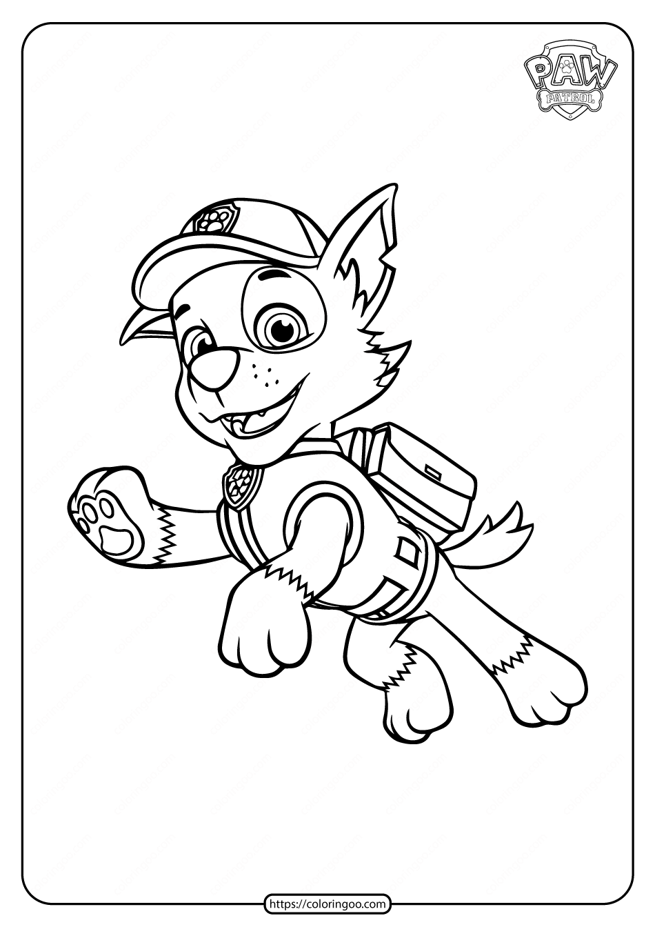 Rocky Paw Patrol Coloring Page