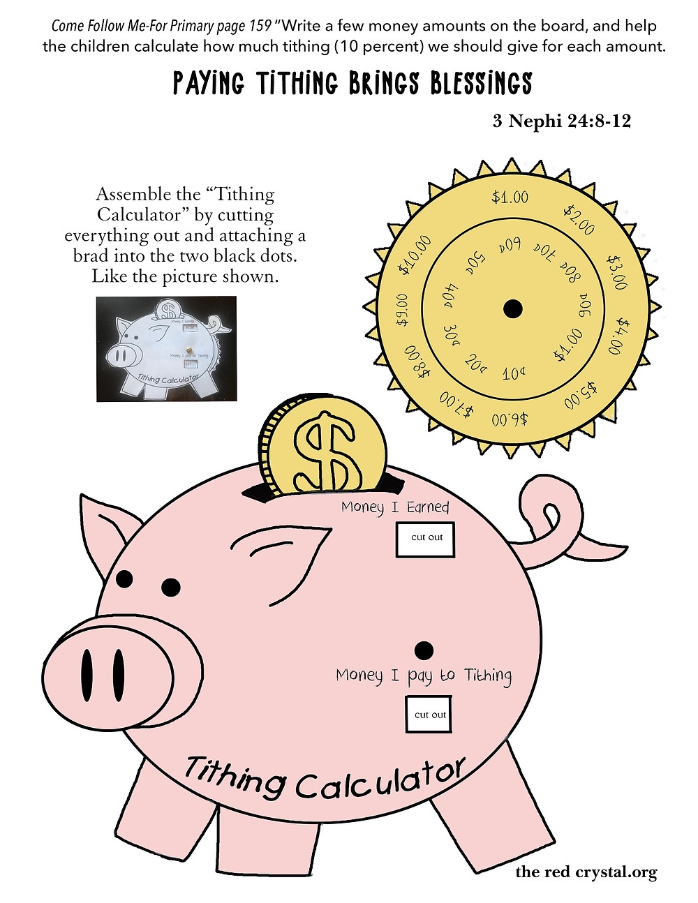 Paying Tithing Coloring Page