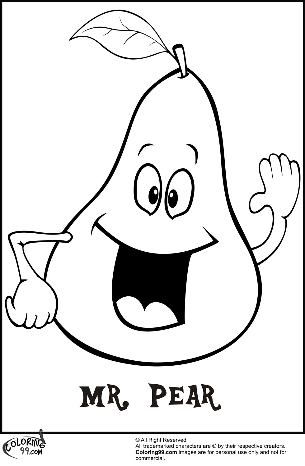 Pear Coloring Pages