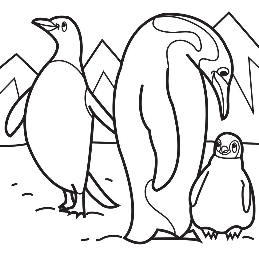 Coloring Page Penguins
