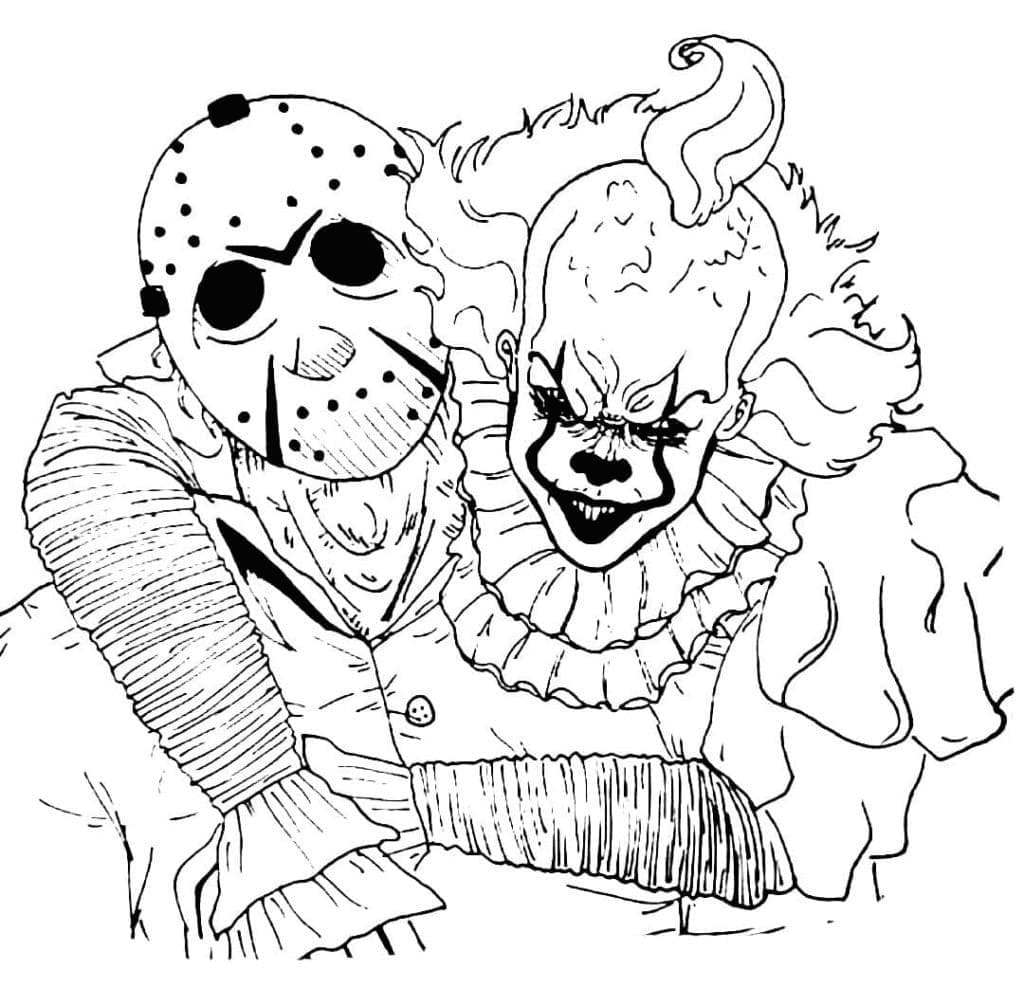 Pennywise And Jason Voorhees Coloring Page Download Print Or Color Online For Free