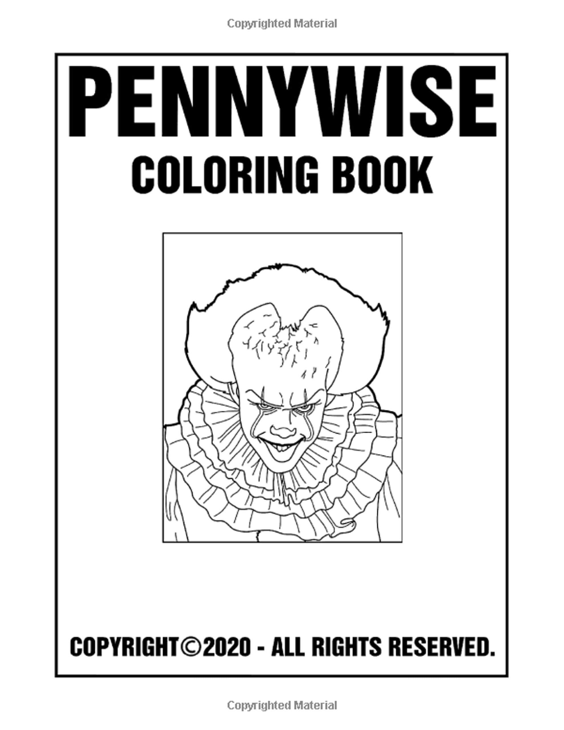 Pennywise Coloring Book Adult Stephen King Books With Fun Etsy