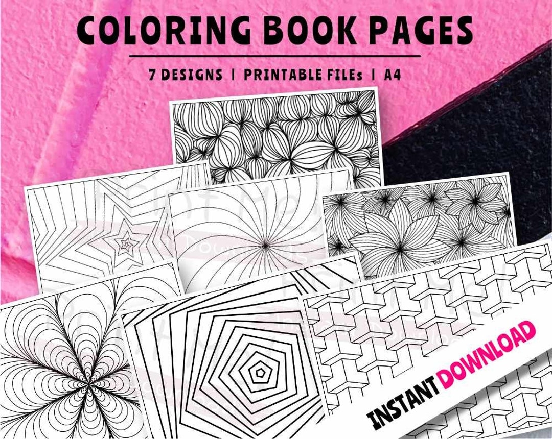 Perspective Coloring Pages A Bundle Of Geometric Illusion Pattern Printable Coloring Pages To