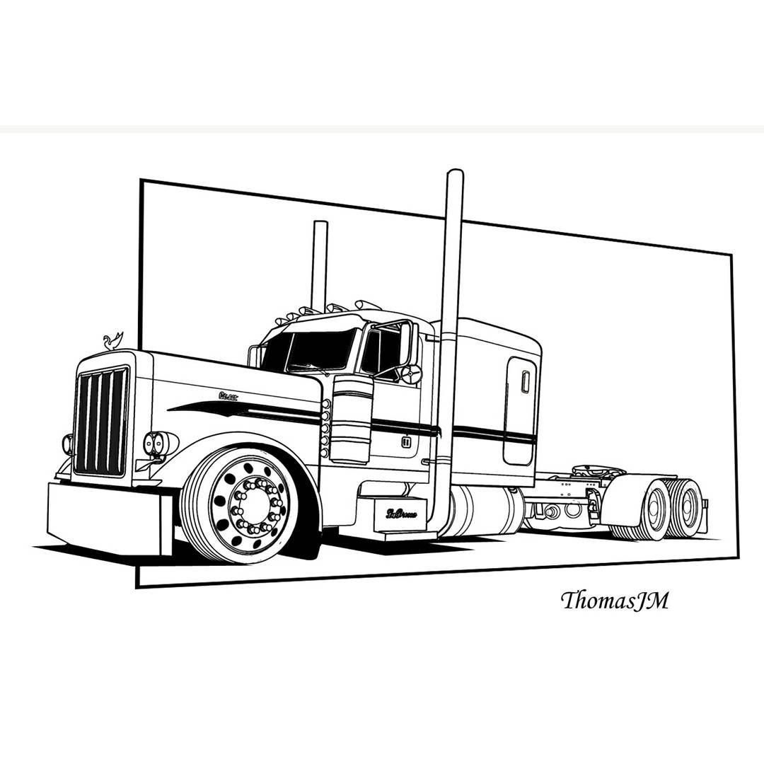 Peterbilt Semi Truck Coloring Pages