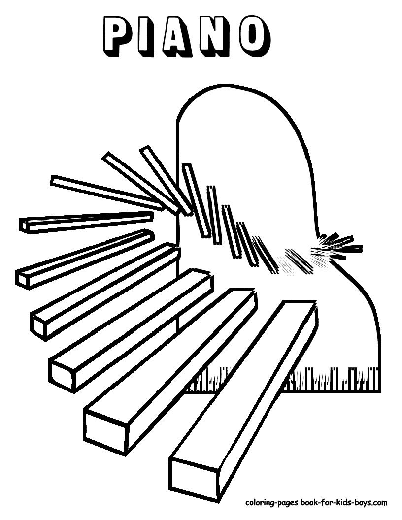Piano Keyboard Coloring Page