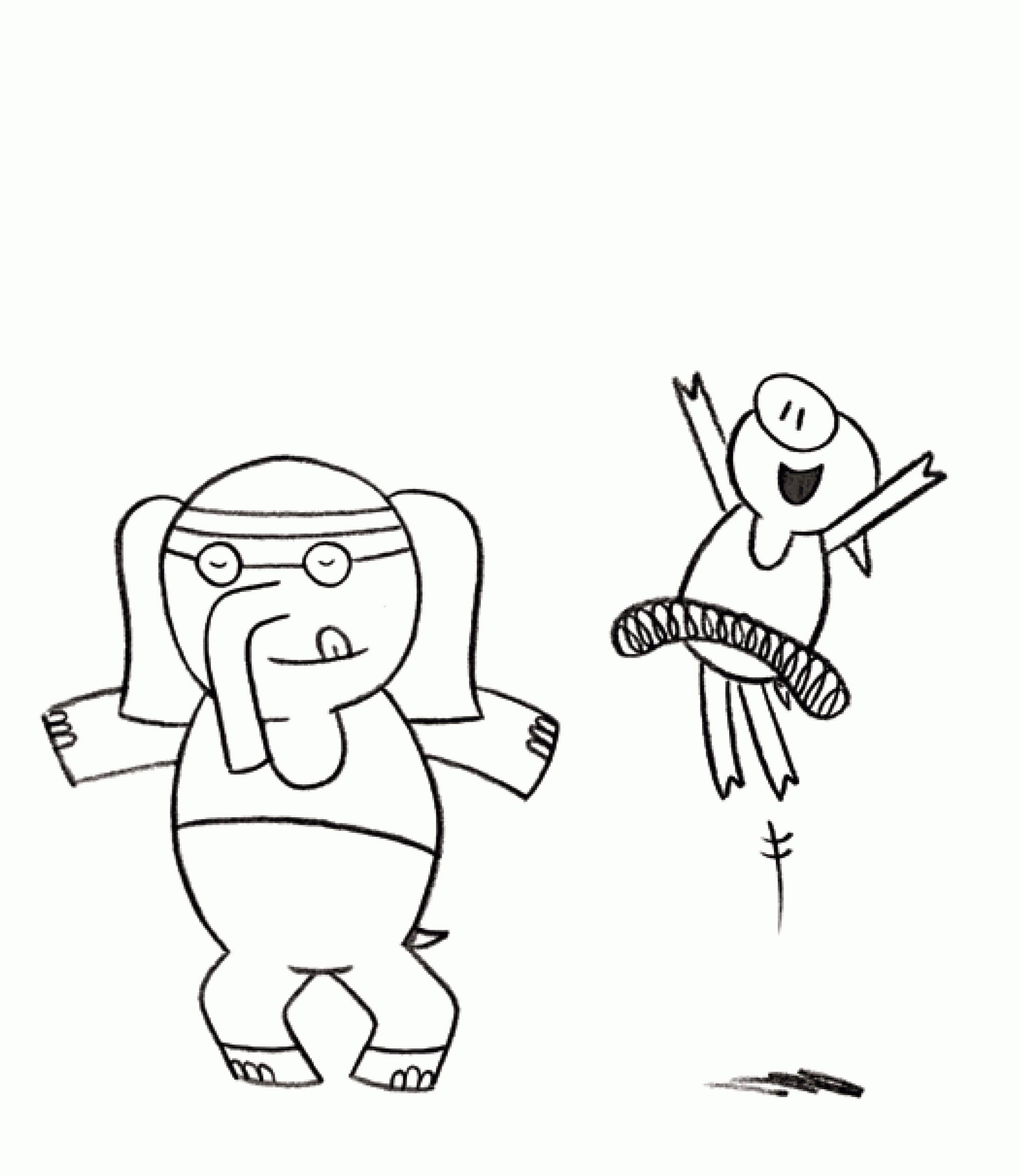 Piggie And Gerald Coloring Pages