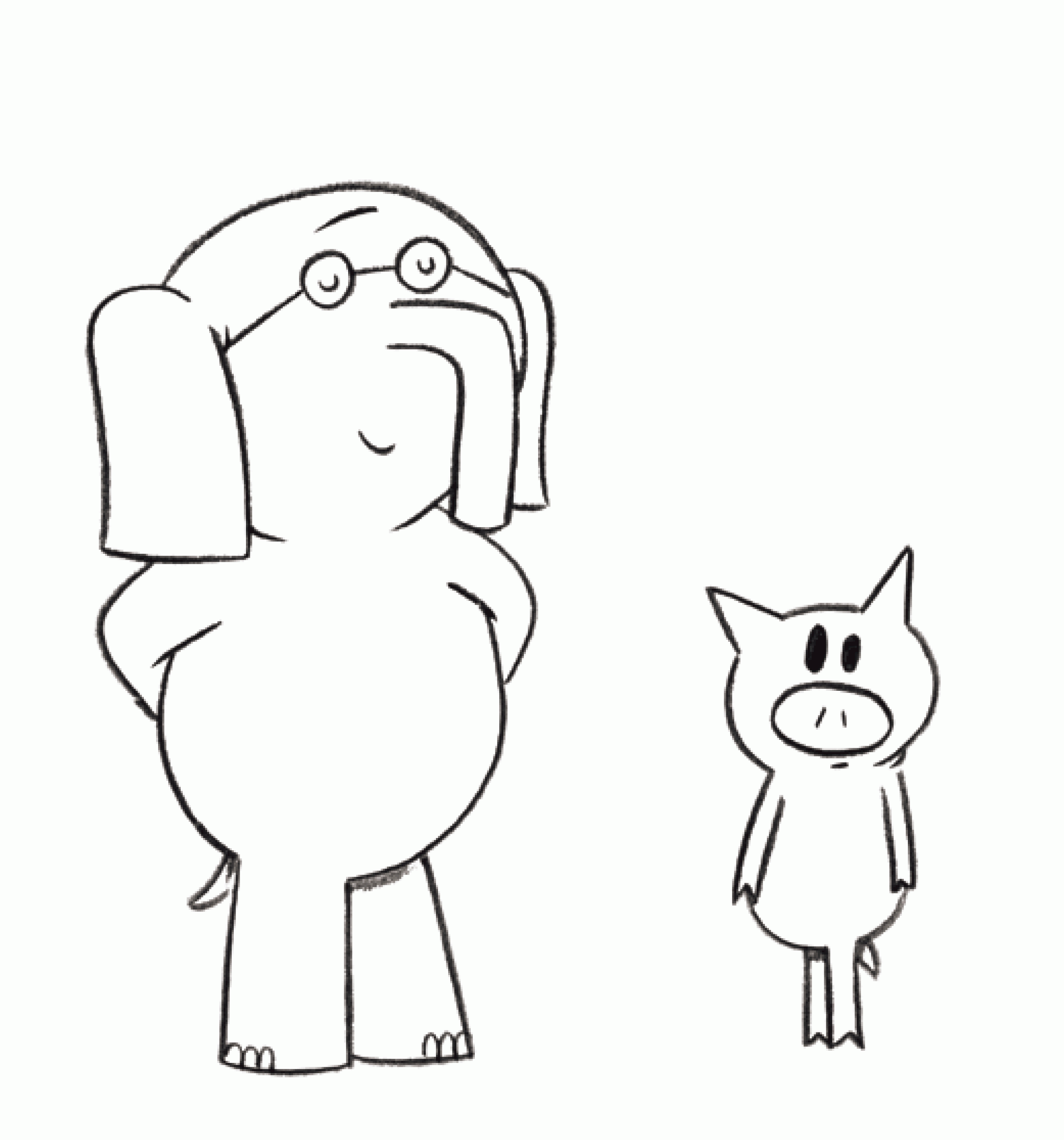 Piggie And Gerald Coloring Pages Coloring Pages
