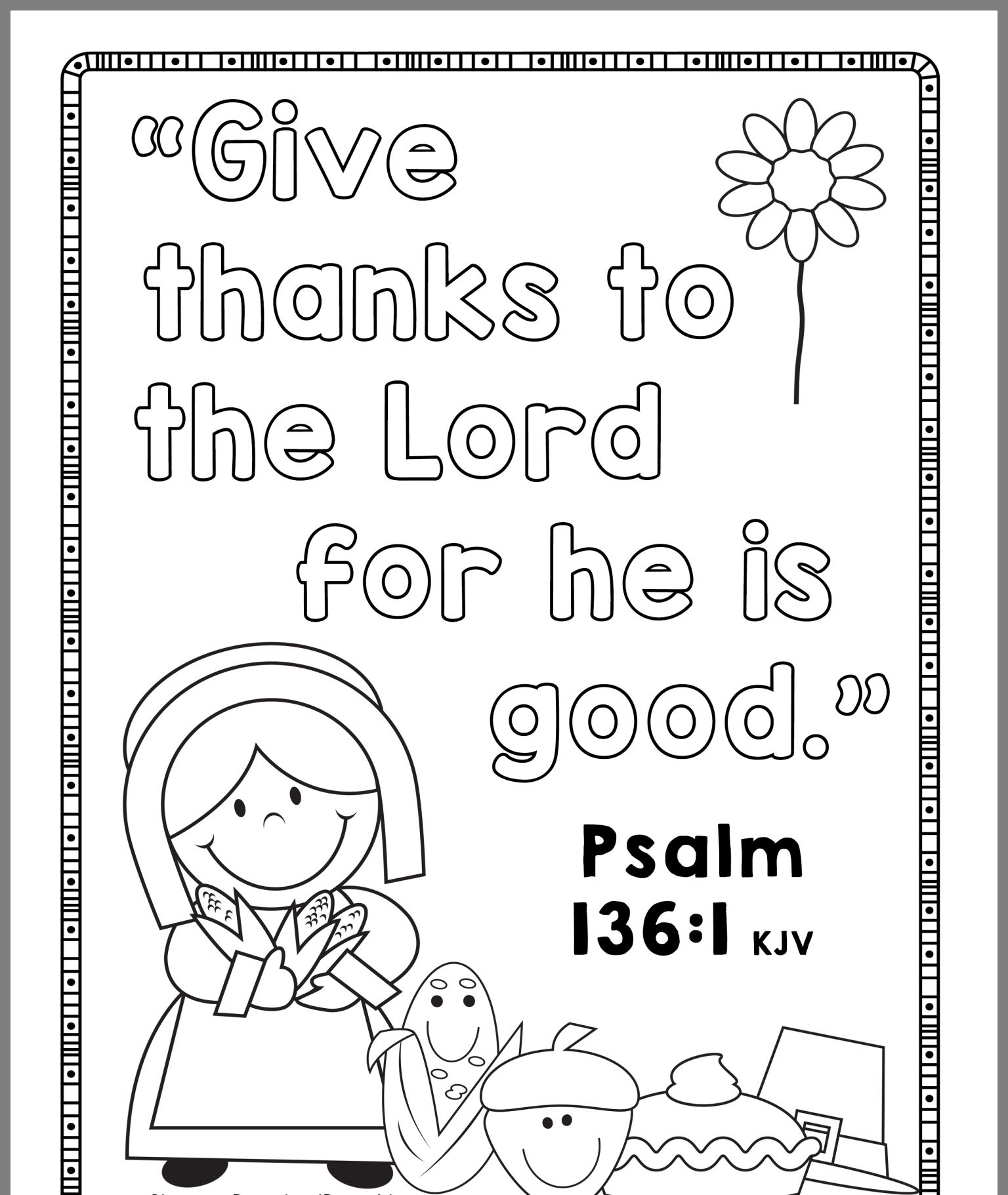 Thanksgiving Bible Coloring Pages