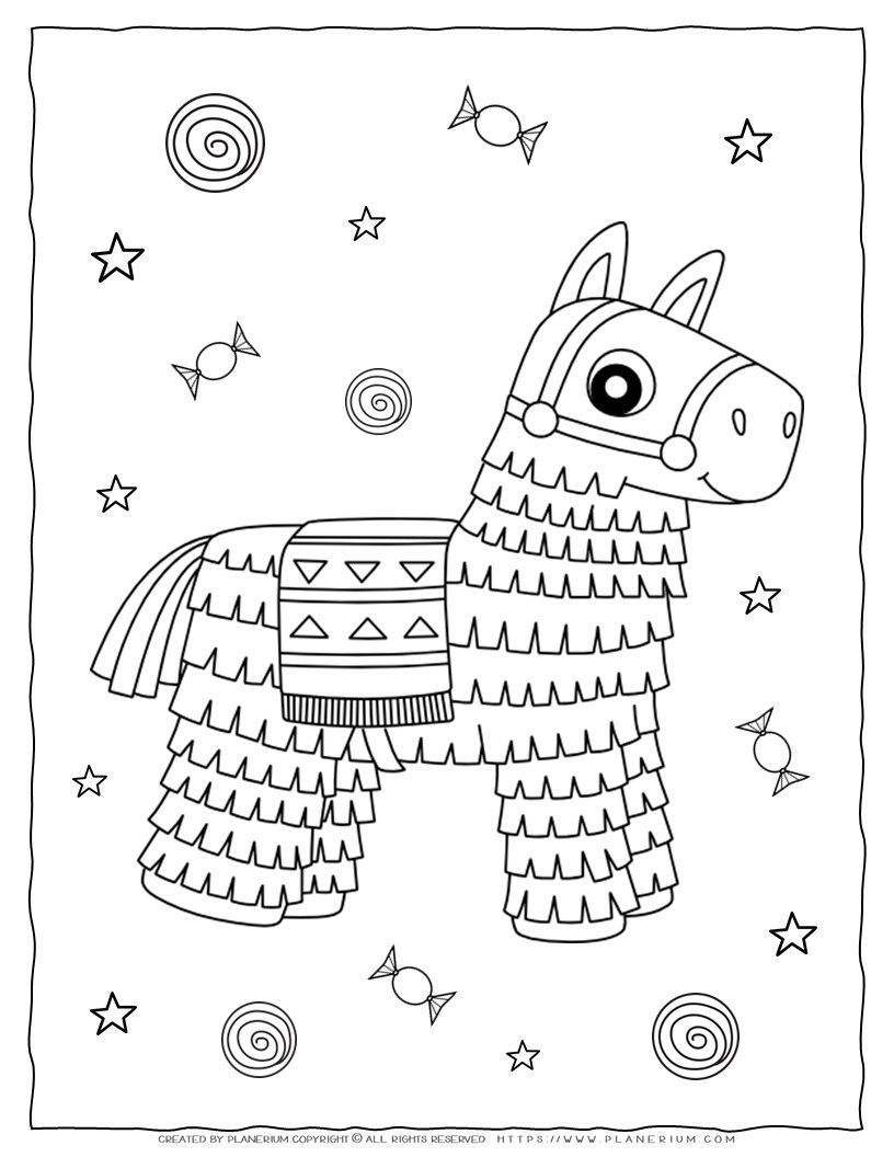 Pinata Coloring Page