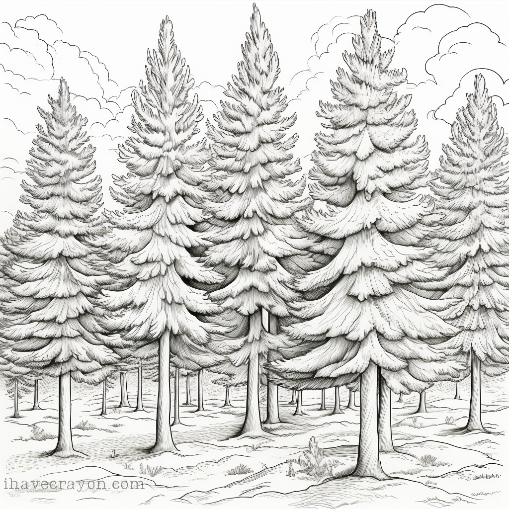 Pine Tree Coloring Pages For Nature Lovers