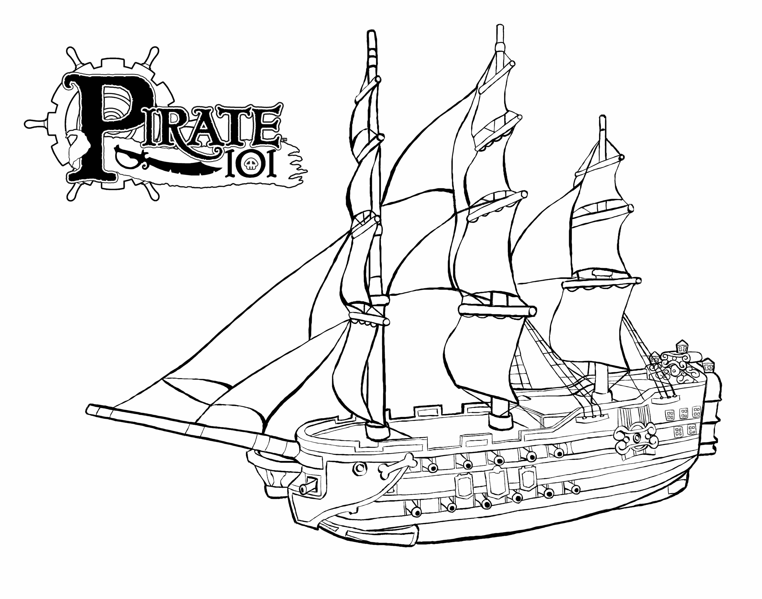 Pirate Ship 138218 Transportation Free Printable Coloring Pages