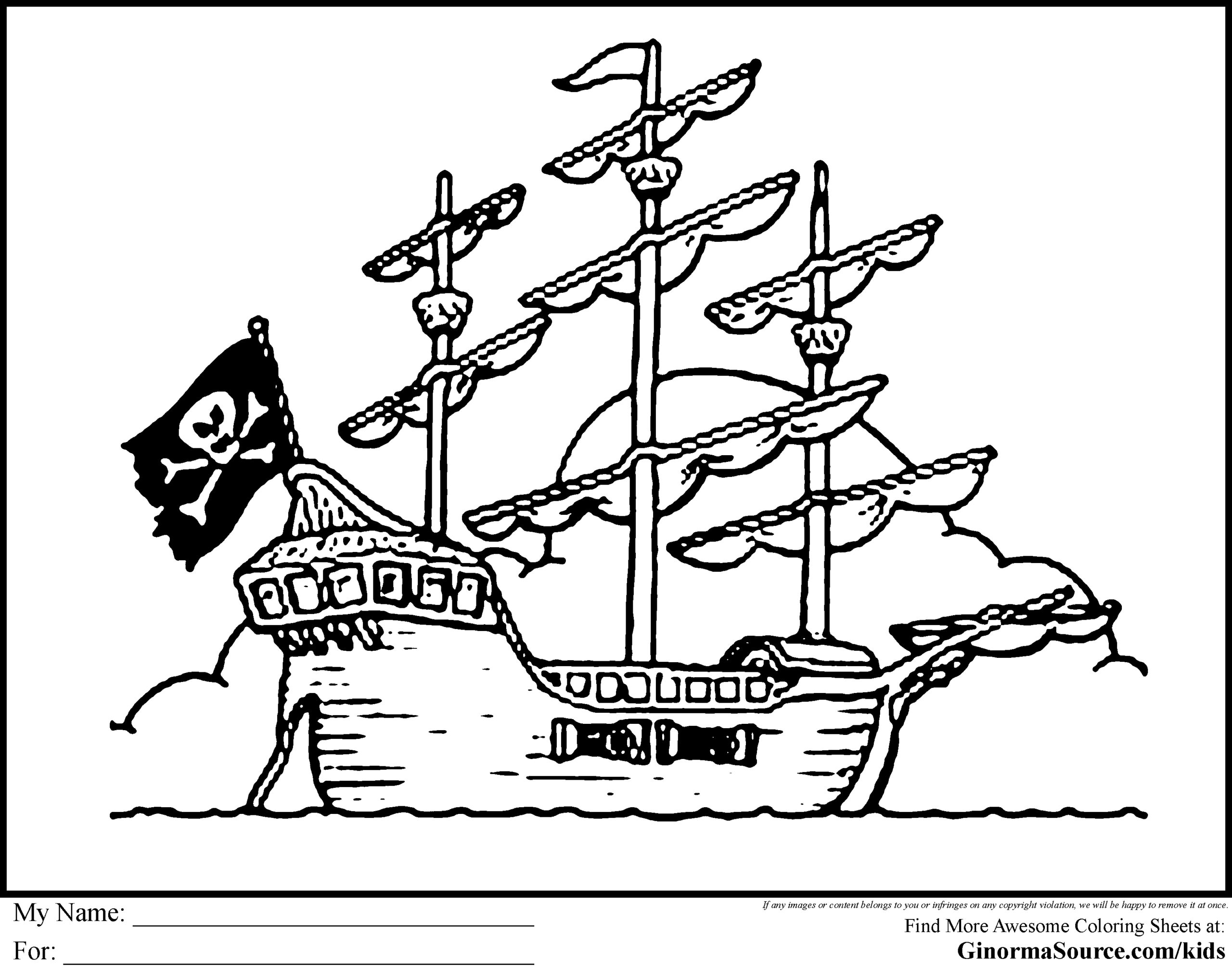 Pirate Ship Coloring Pages To Download And Print For Free