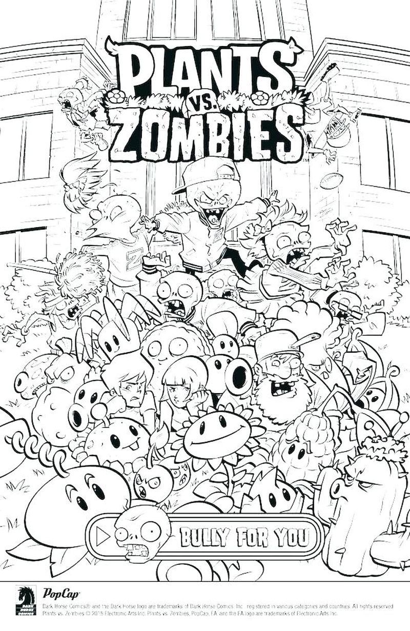 Plants Vs Zombies Coloring Pages PDF Coloringfolder Plants Vs Zombies Disney Coloring