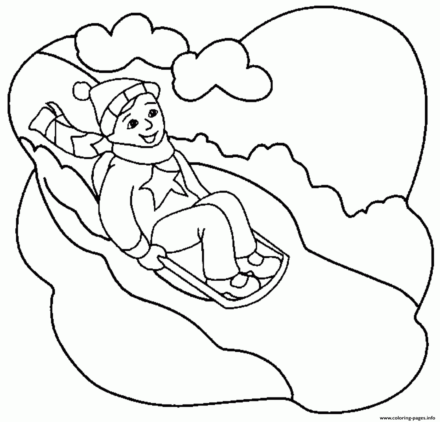 Sled Coloring Page