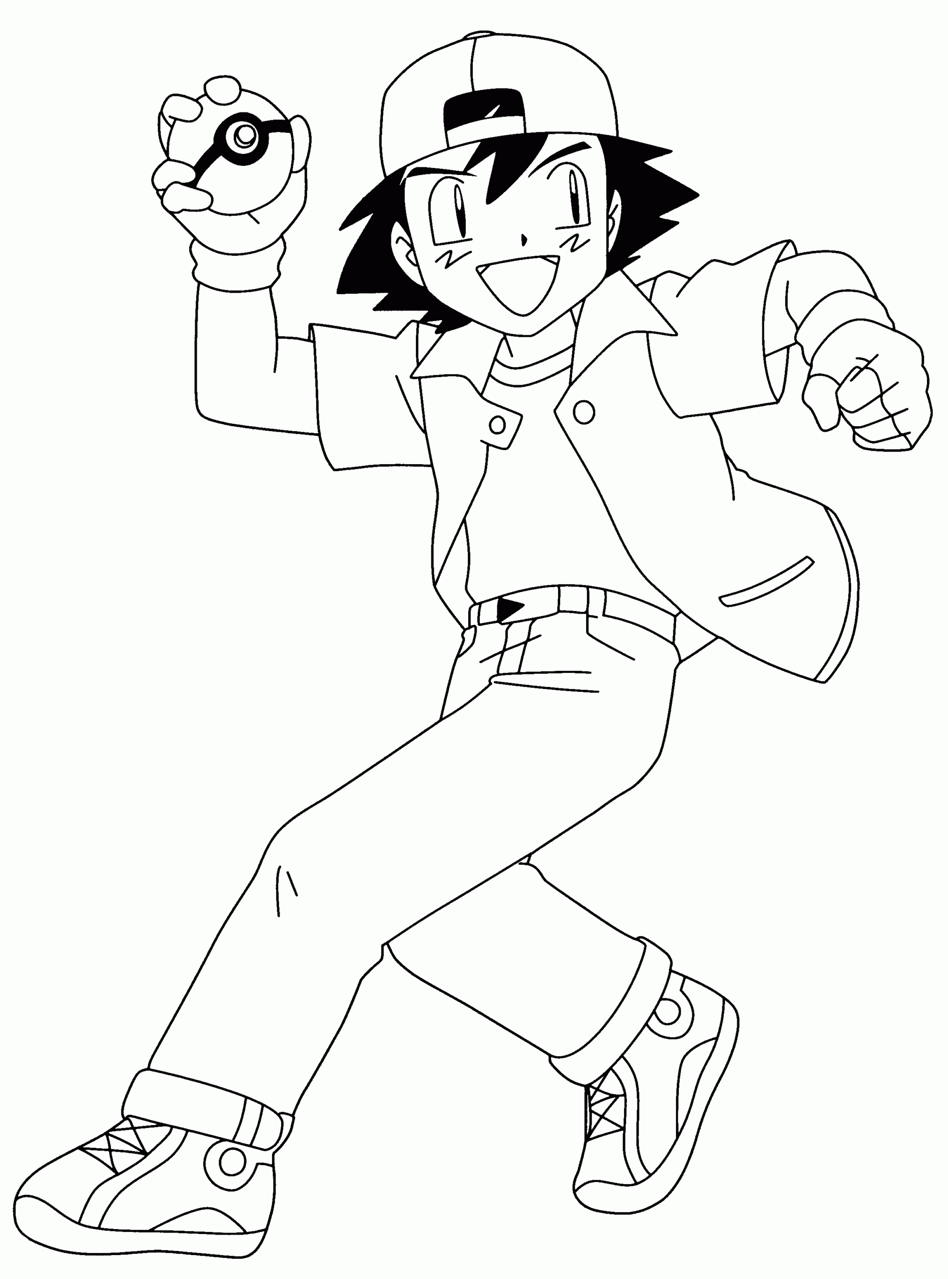 Pokemon Ash Coloring Pages Printable Sketch Coloring Page