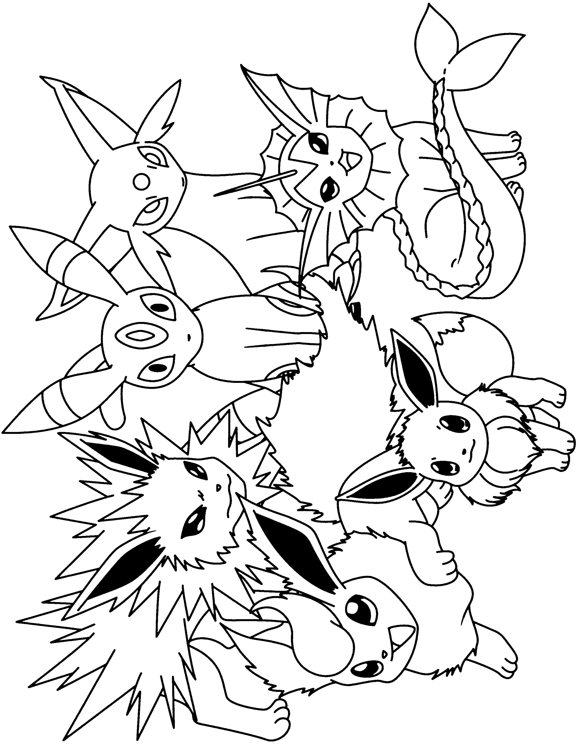 Pokemon Coloring Pages Eevee Evolutions At GetDrawings Free Download