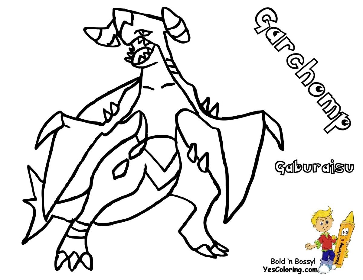 Pokemon Coloring Pages Garchomp BubaKids