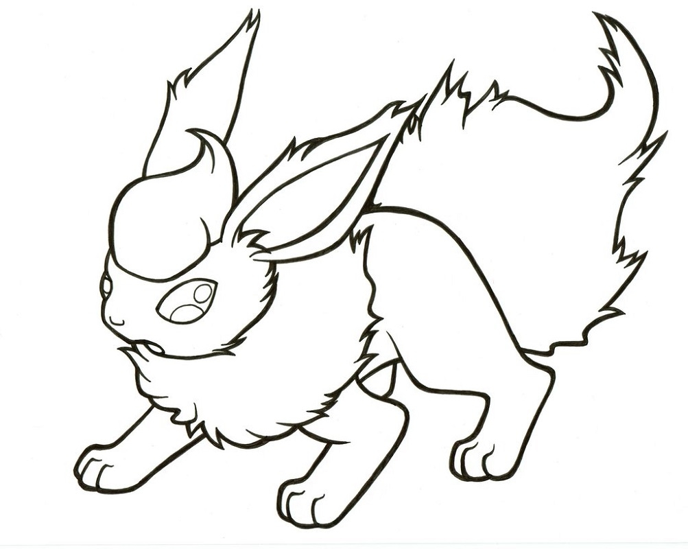 Pokemon Flareon Coloring Pages Sketch Coloring Page