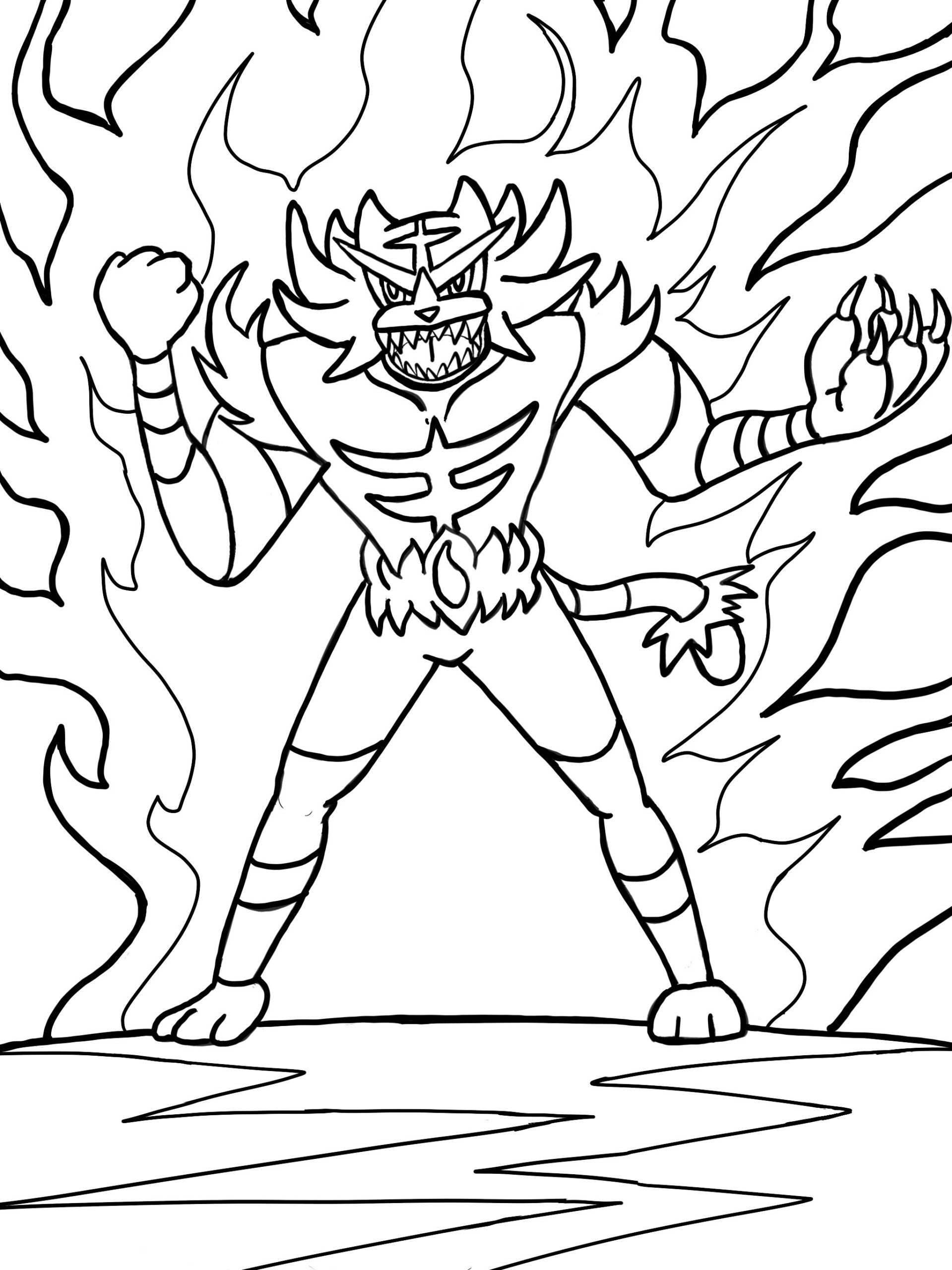 Incineroar Coloring Page
