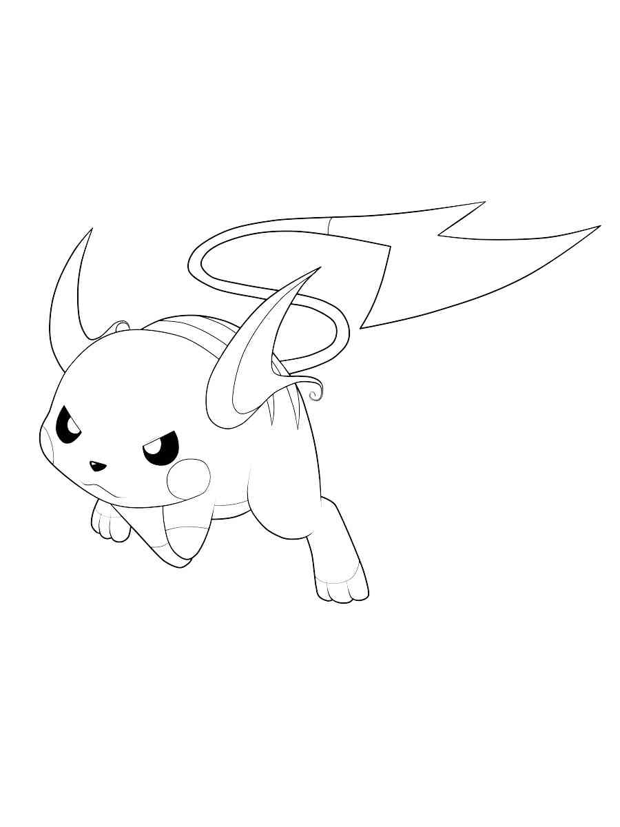 Pokemon Raichu Coloring Pages Free Printable
