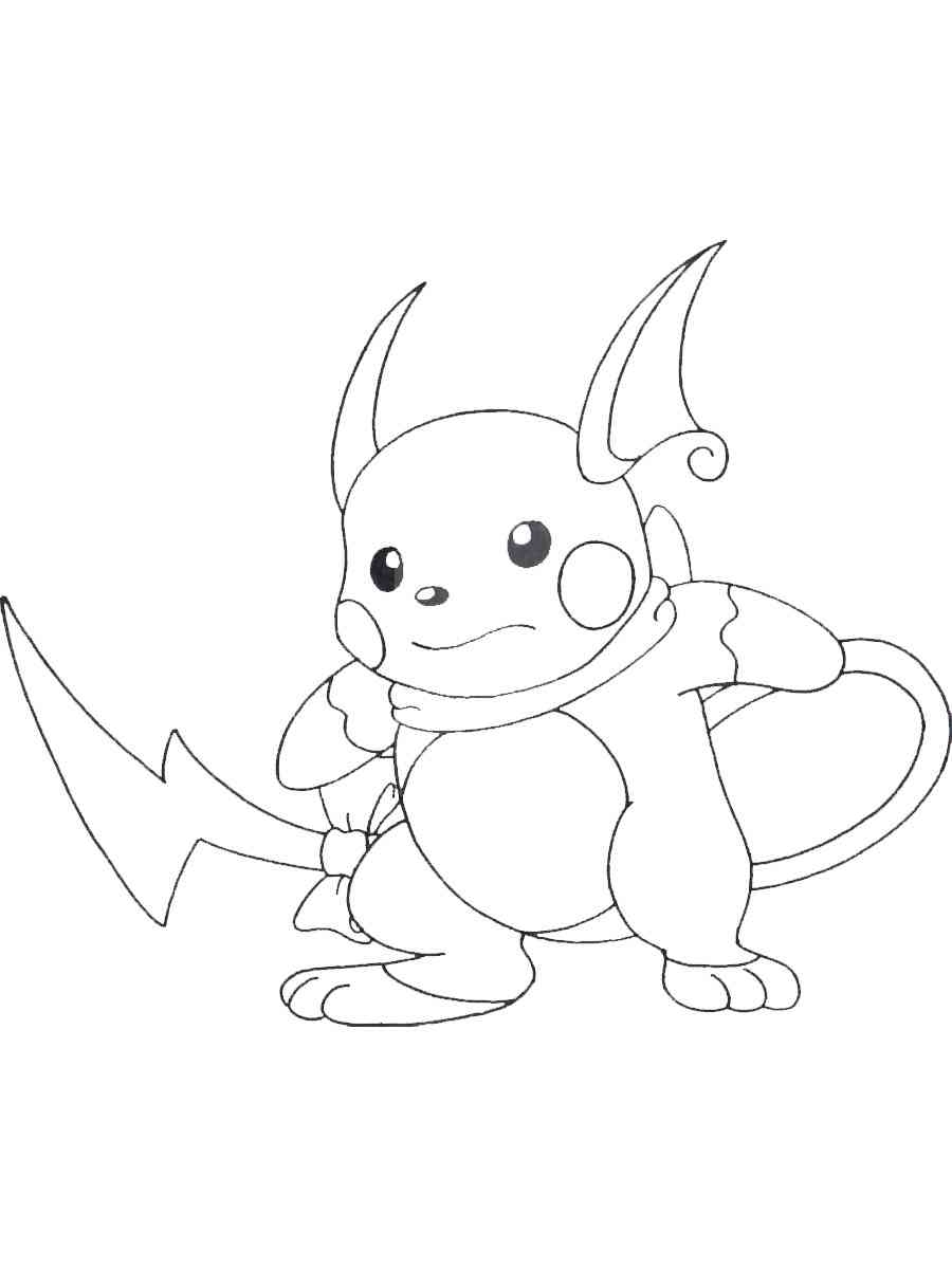 Raichu Coloring Page
