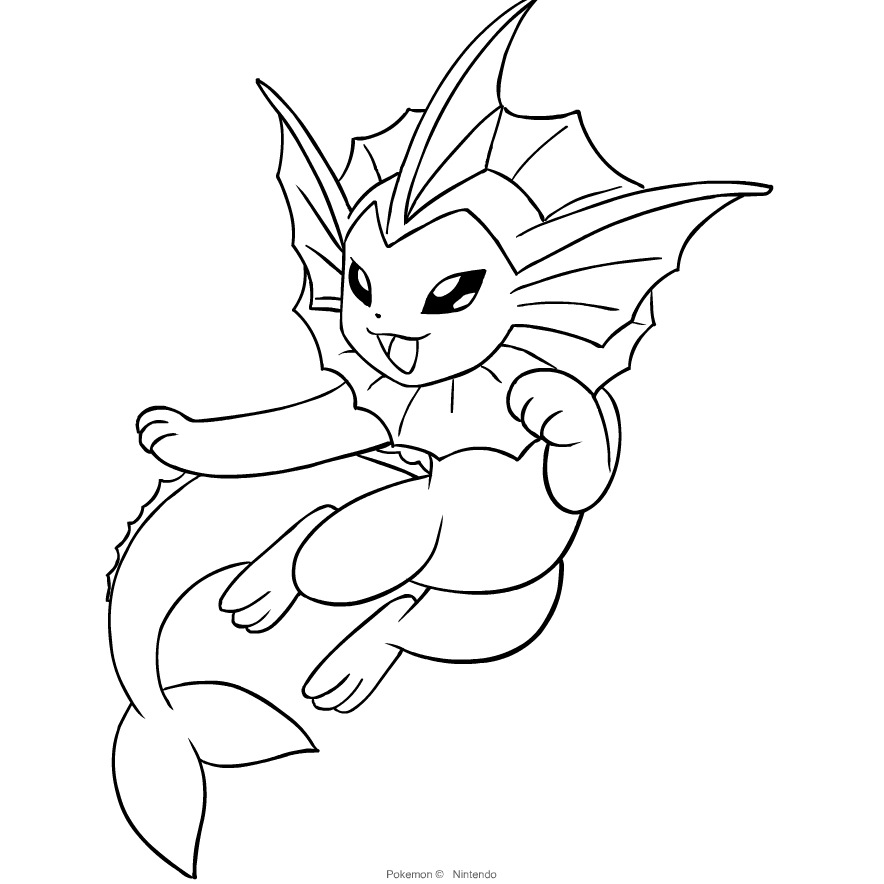 Pokemon Vaporeon Coloring Coloring Pages