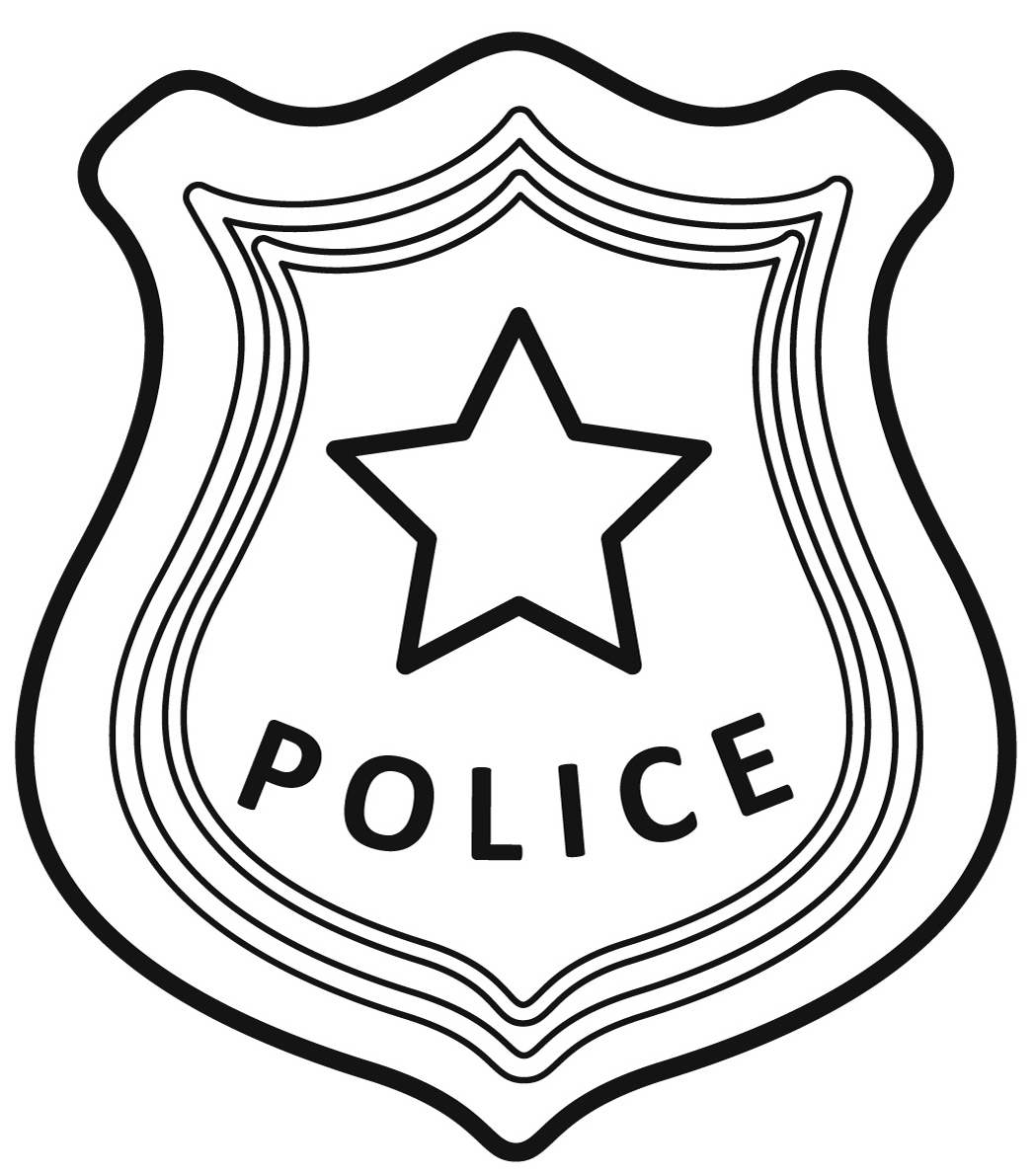 Police Badge Coloring Page ColouringPages