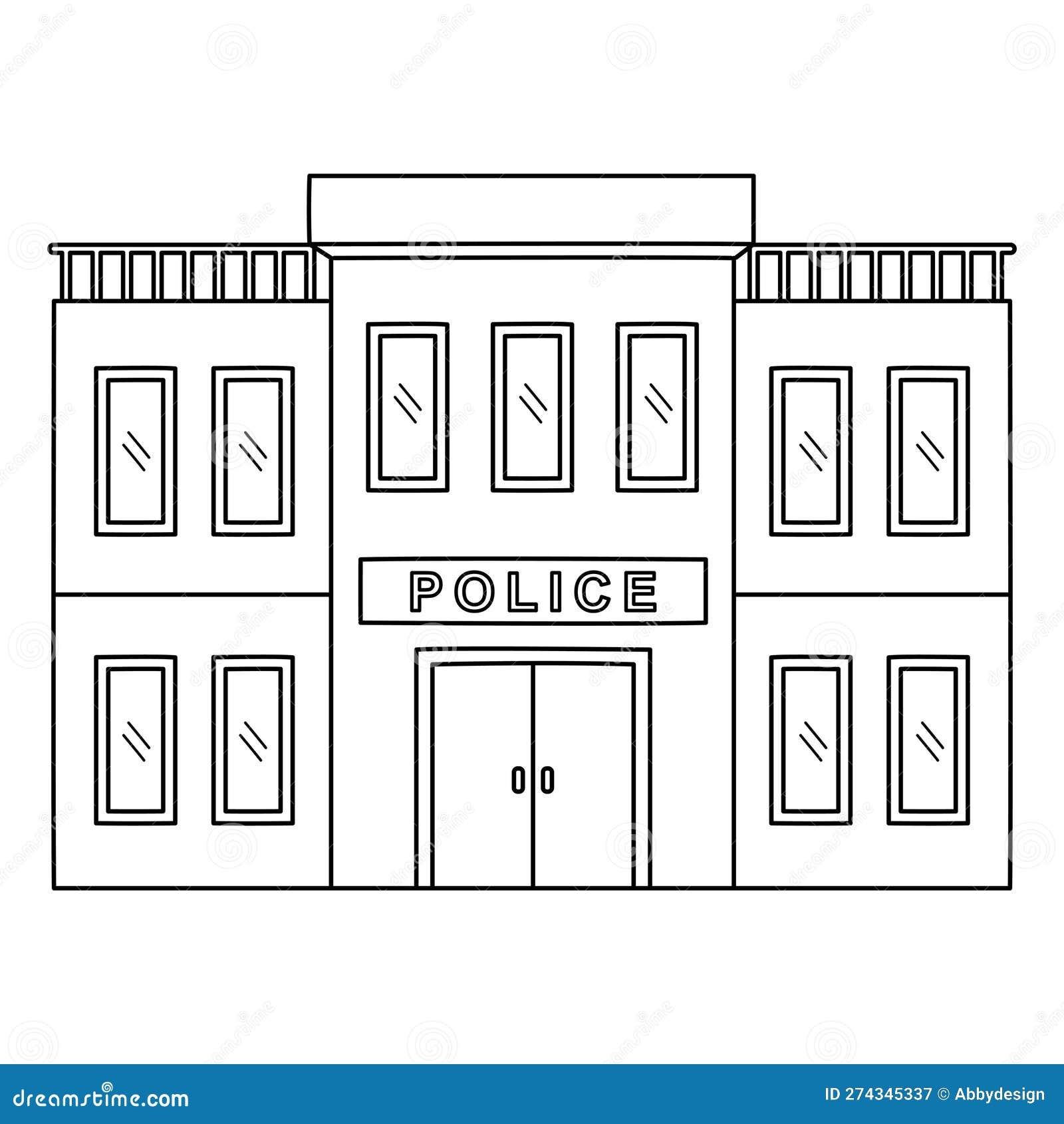 Police Station Coloring Page
