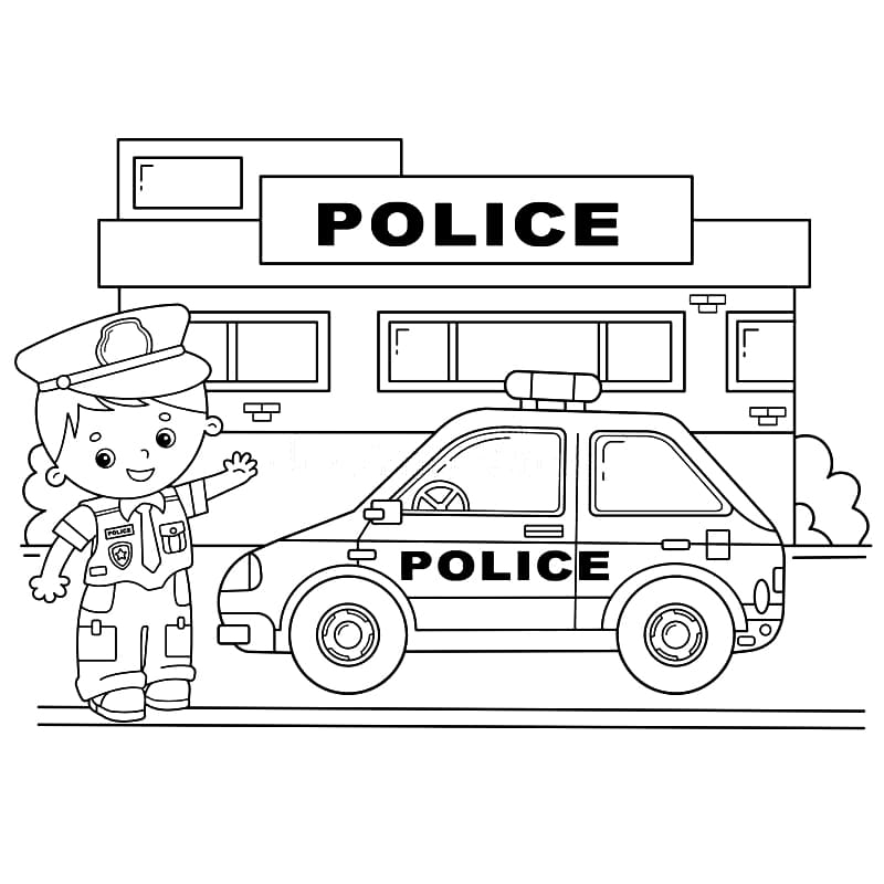 Police Station To Color Coloring Page Free Printable Coloring Pages For Kids