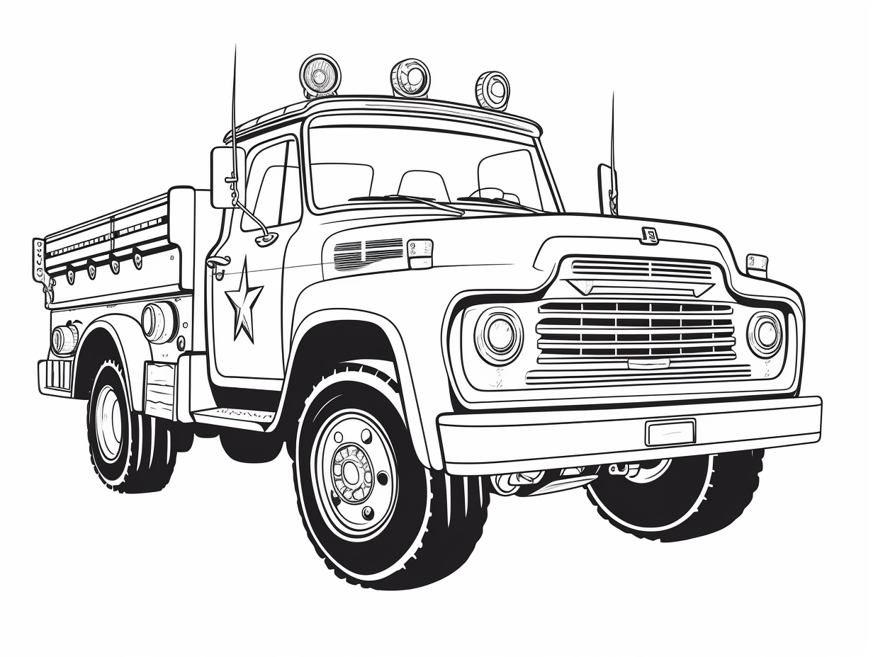 Police Truck Coloring Page For Children Coloring Page