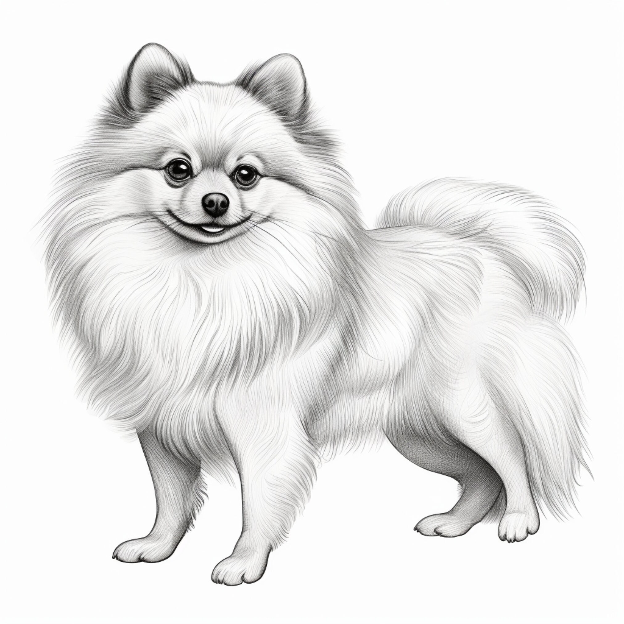 Pomeranian Dog Coloring Page Dog Portrait Printable Coloring Page Coloring For Adults And