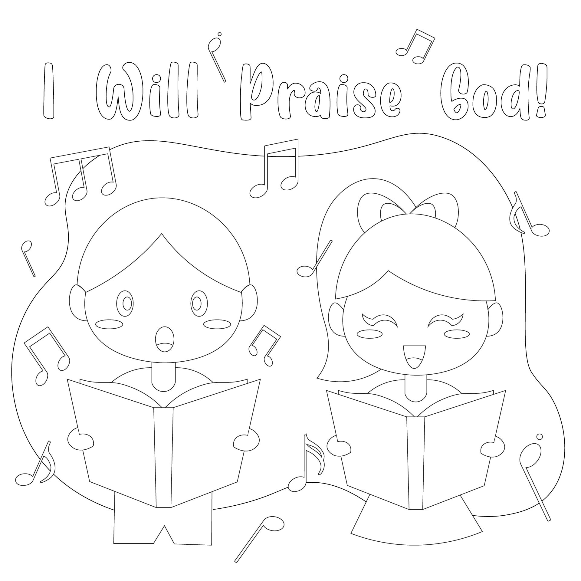 Praise The Lord Coloring Page